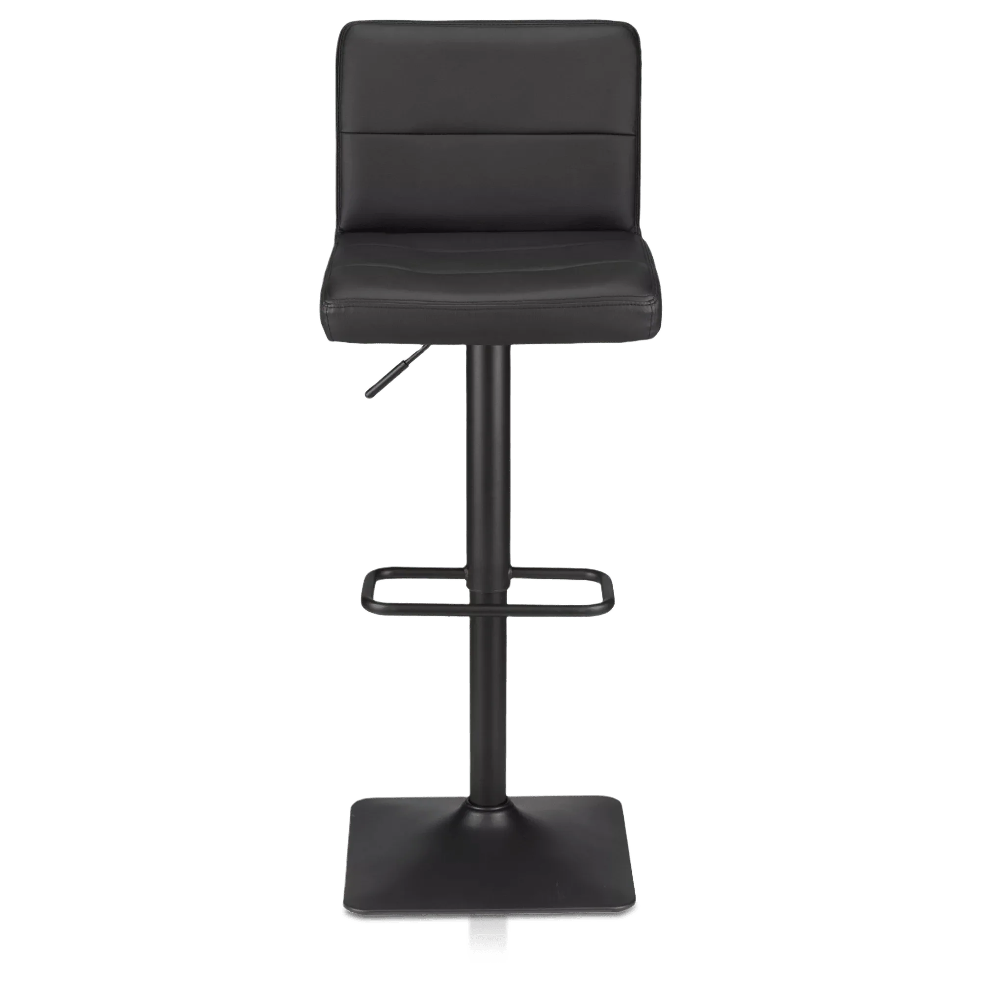 Black Matte Faux Leather and Metal Adjustable Bar Stool - Image 5
