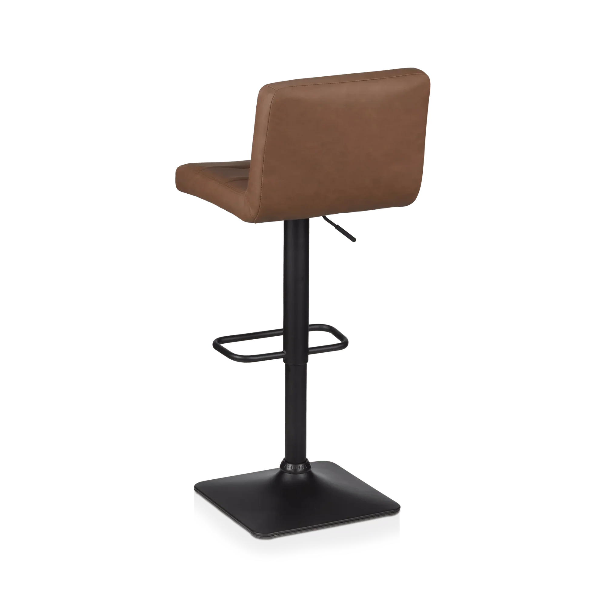 Rust Matte Faux Leather and Metal Adjustable Bar Stool - Image 3