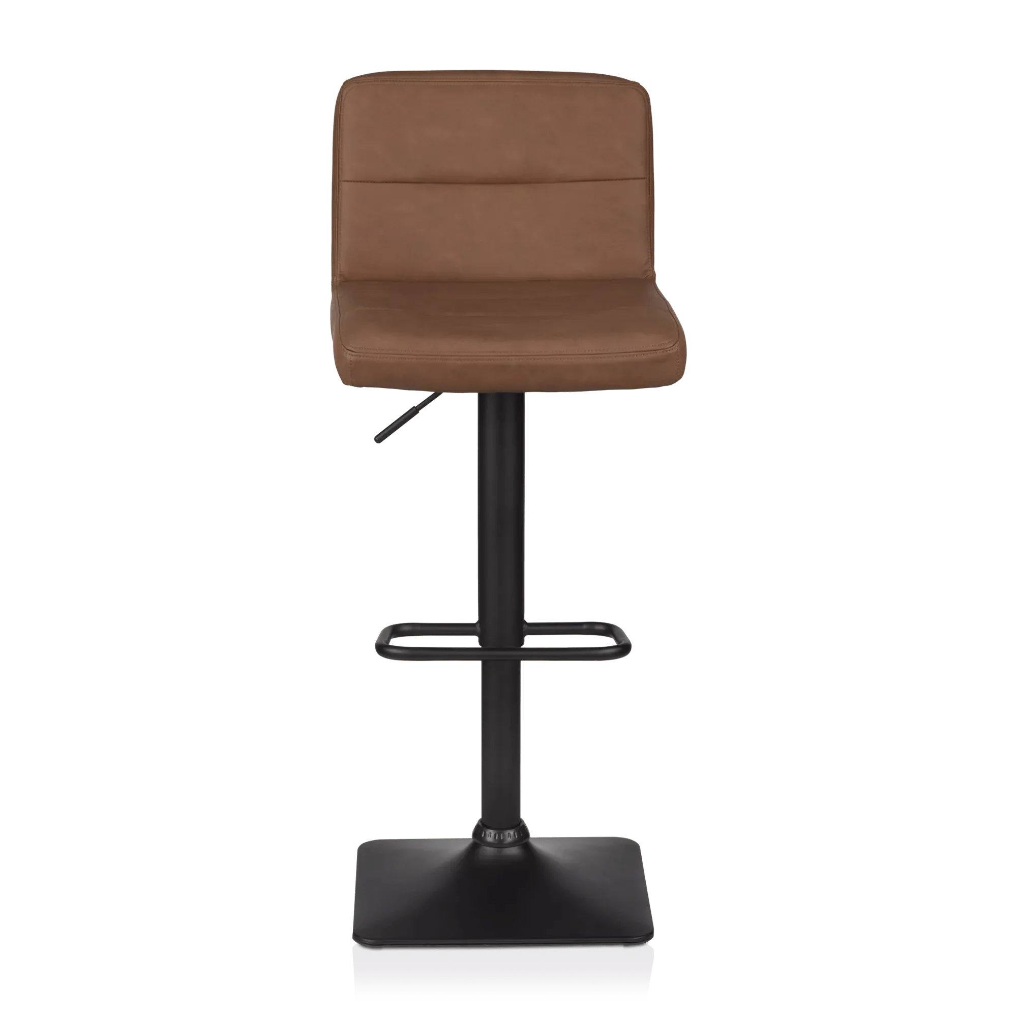 Rust Matte Faux Leather and Metal Adjustable Bar Stool - Image 4