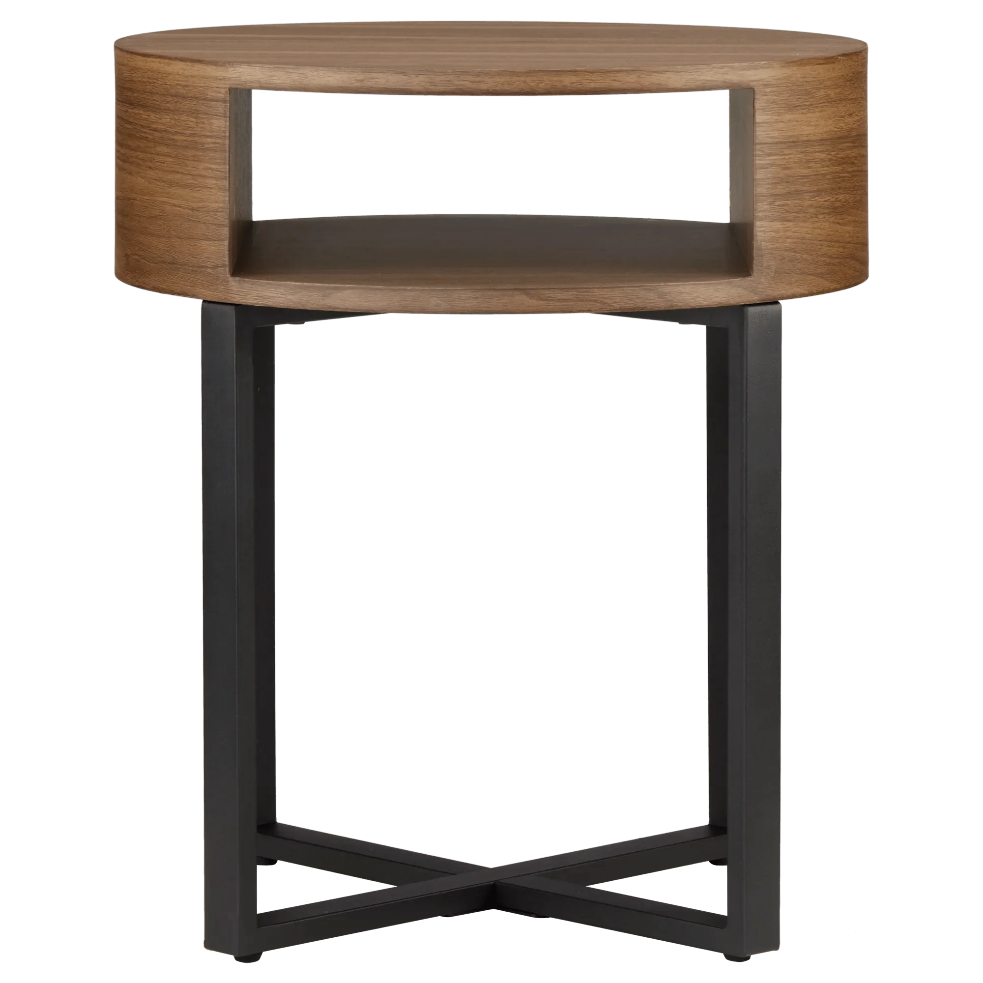 Metal and Walnut Side Table - Image 4