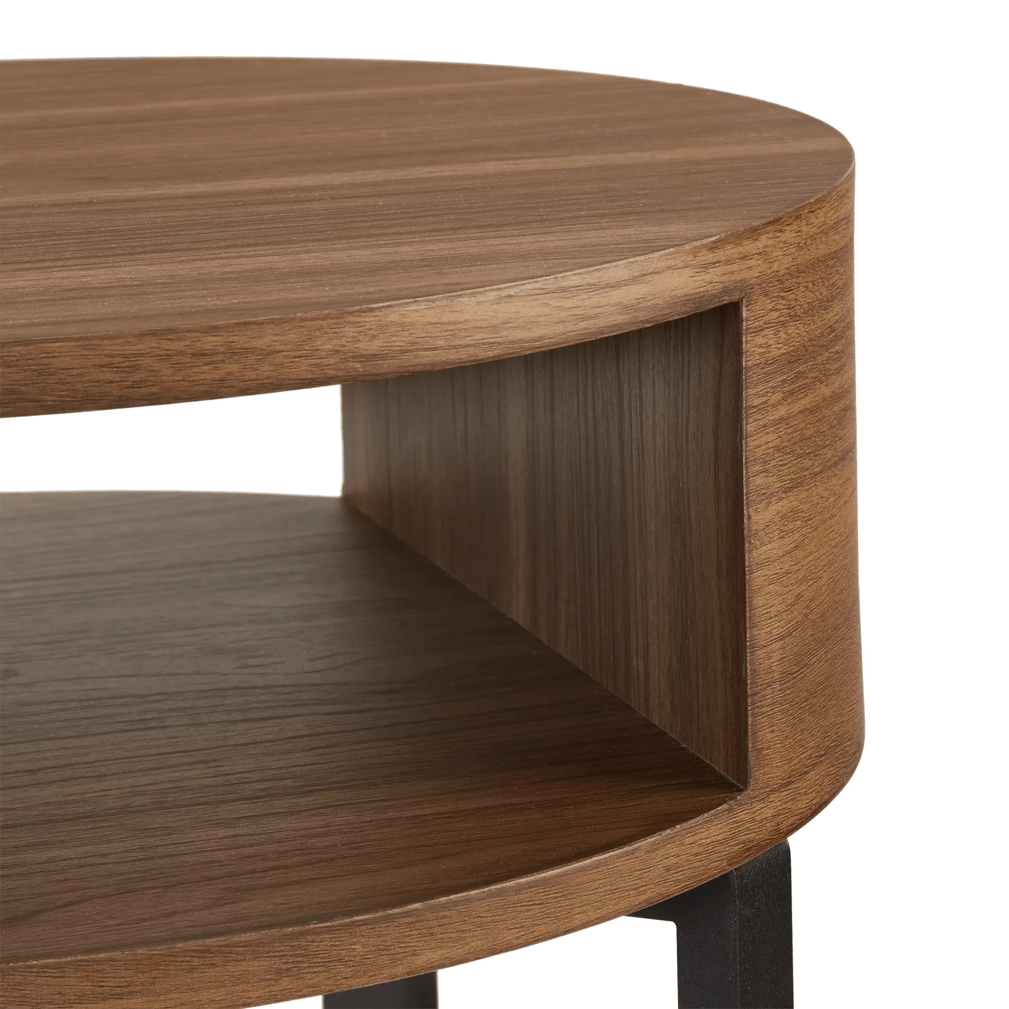 Metal and Walnut Side Table - Image 5
