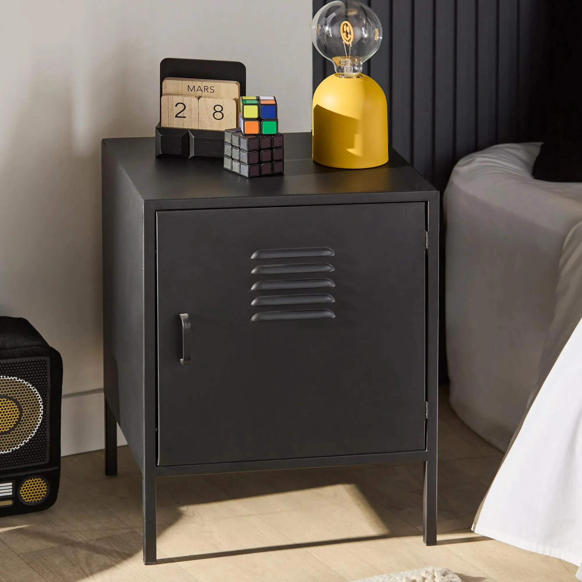 Black Metal Locker Side Table - Image 10