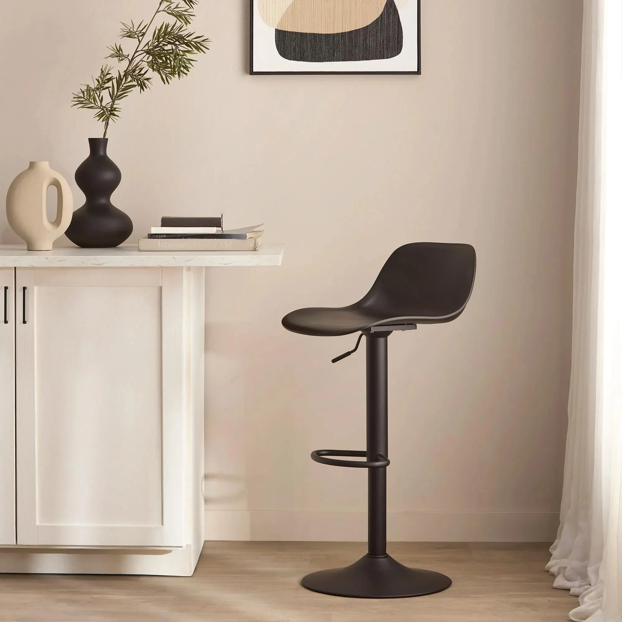 Beige Metal & Plastic Bar Stool - Image 3