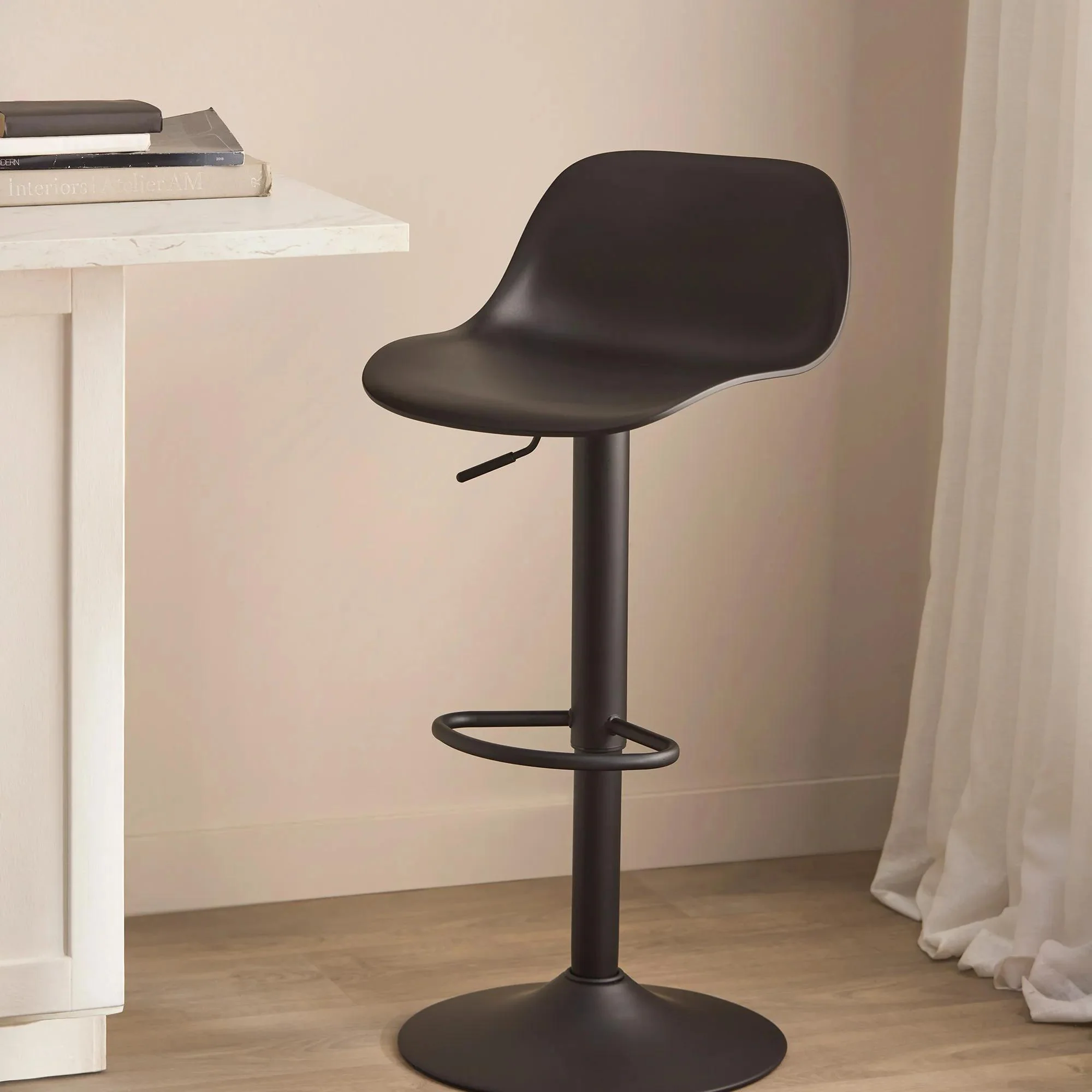 Beige Metal & Plastic Bar Stool - Image 4