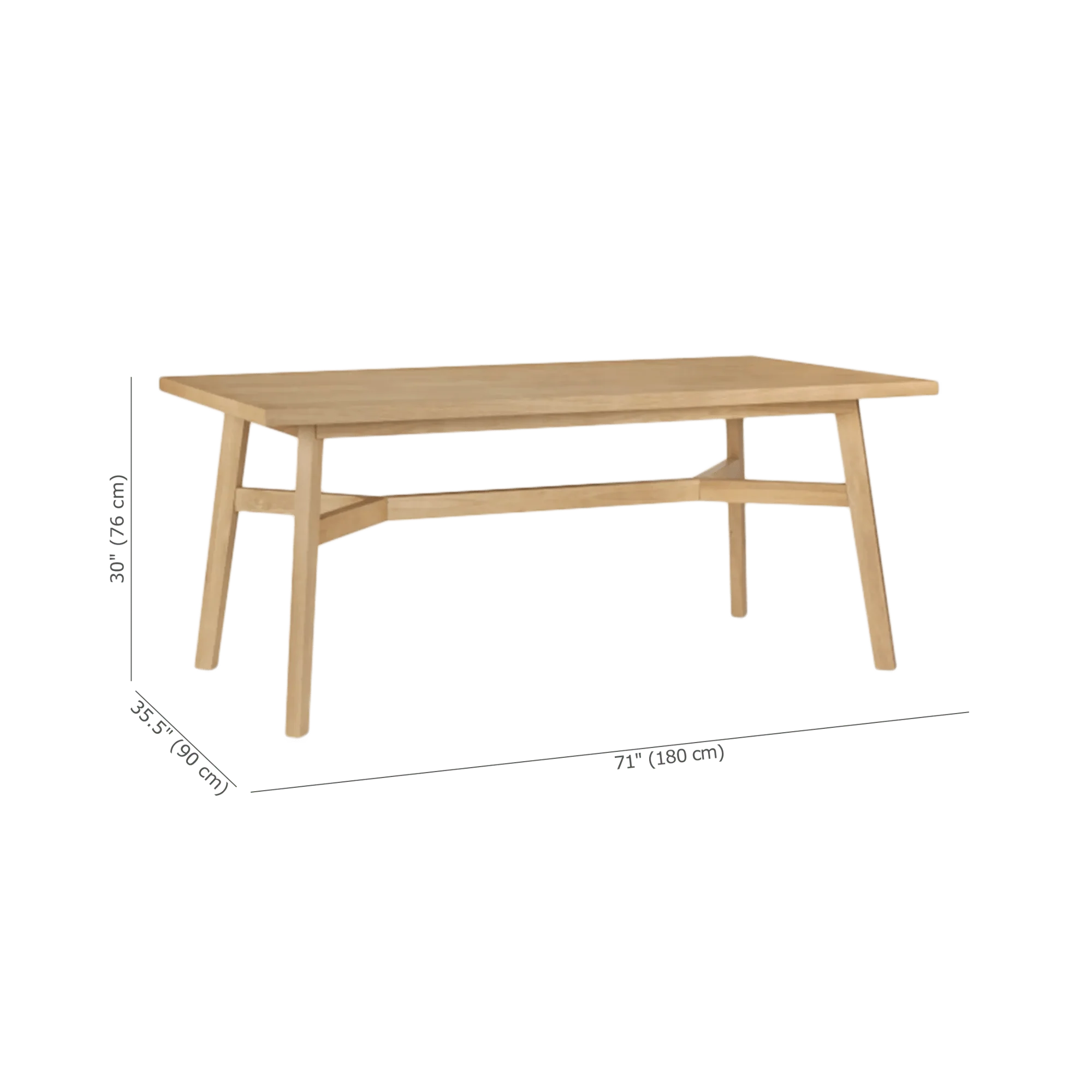 Mid-Century Modern Natural Wood Dining Table - Image 8