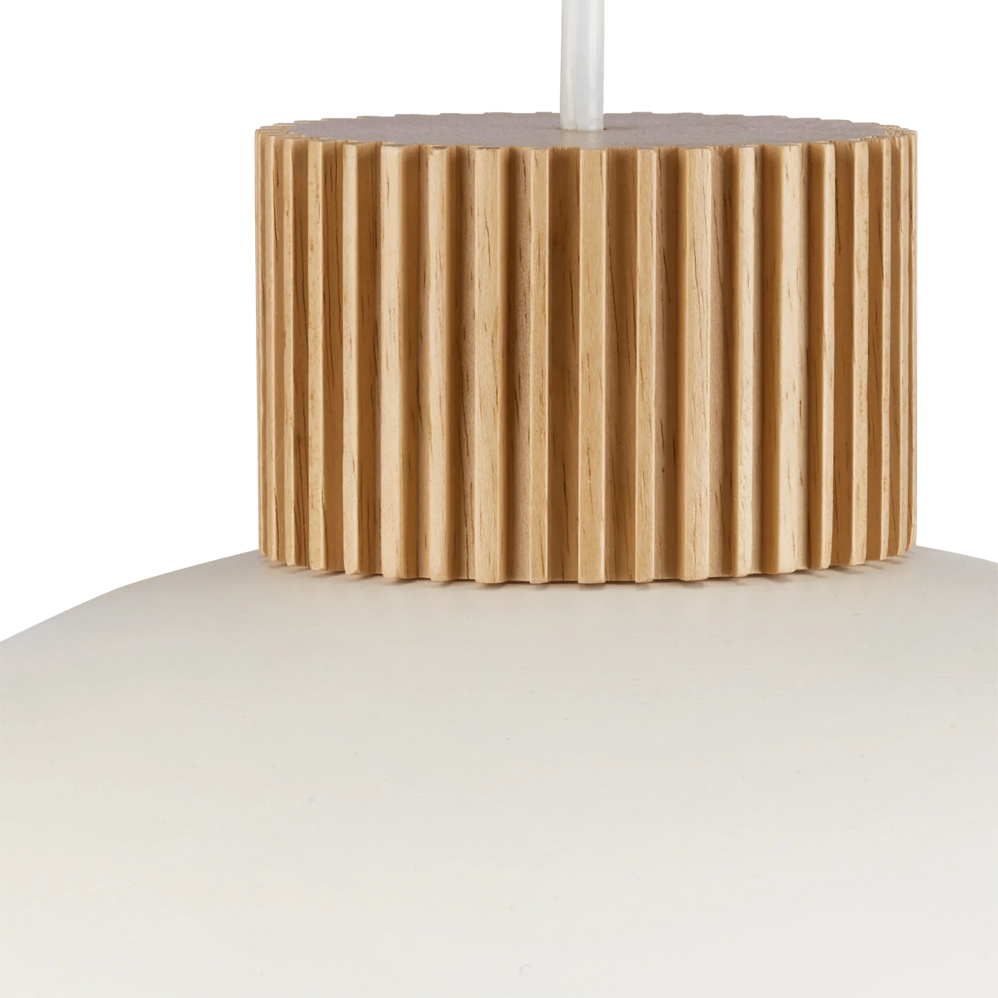 Modern white ceiling light with wooden detail - Image 5
