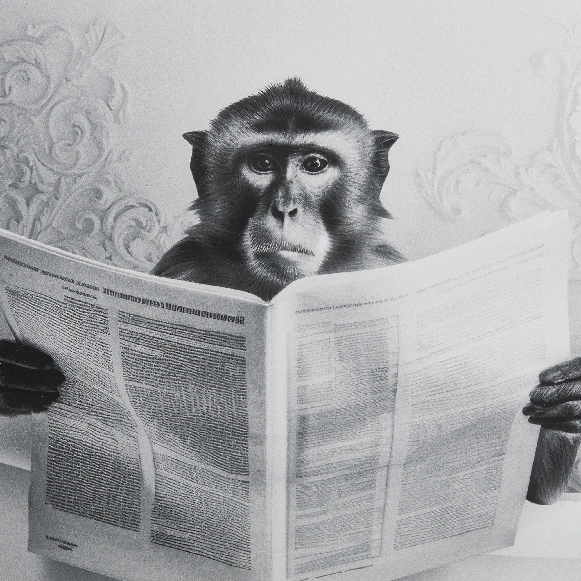 Monkey in Bathtub Printed Framed Canvas - Image 3