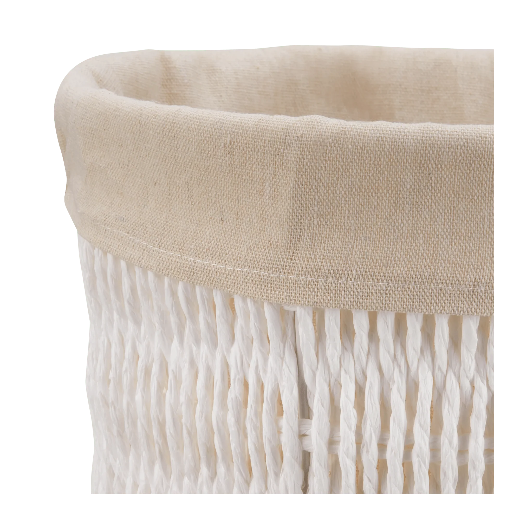 Natural Fiber Waste Bin with Linen Liner - Image 2