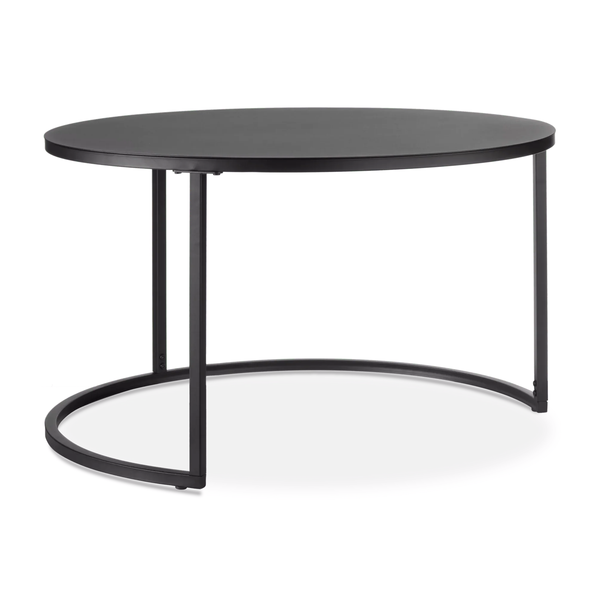 Nesting Coffee Table - Black Metal and Natural Wood - Image 3