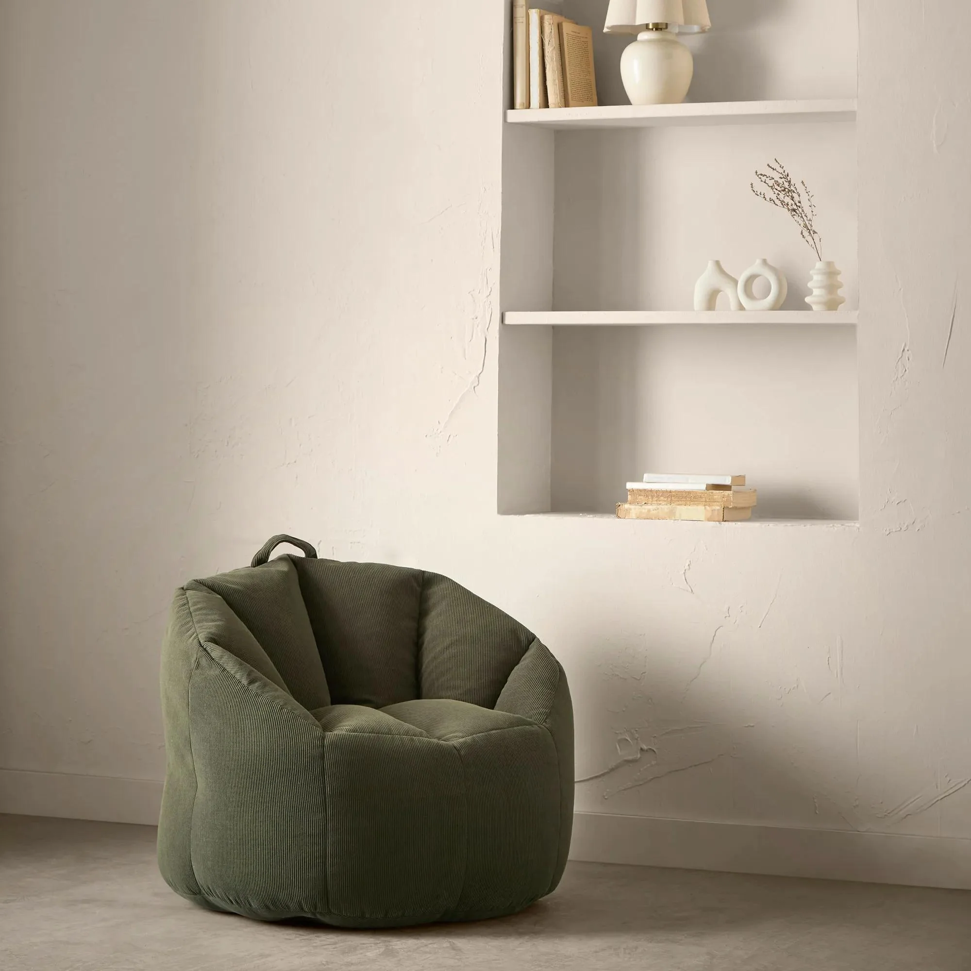 Off White Boucle Bean Bag - Image 7