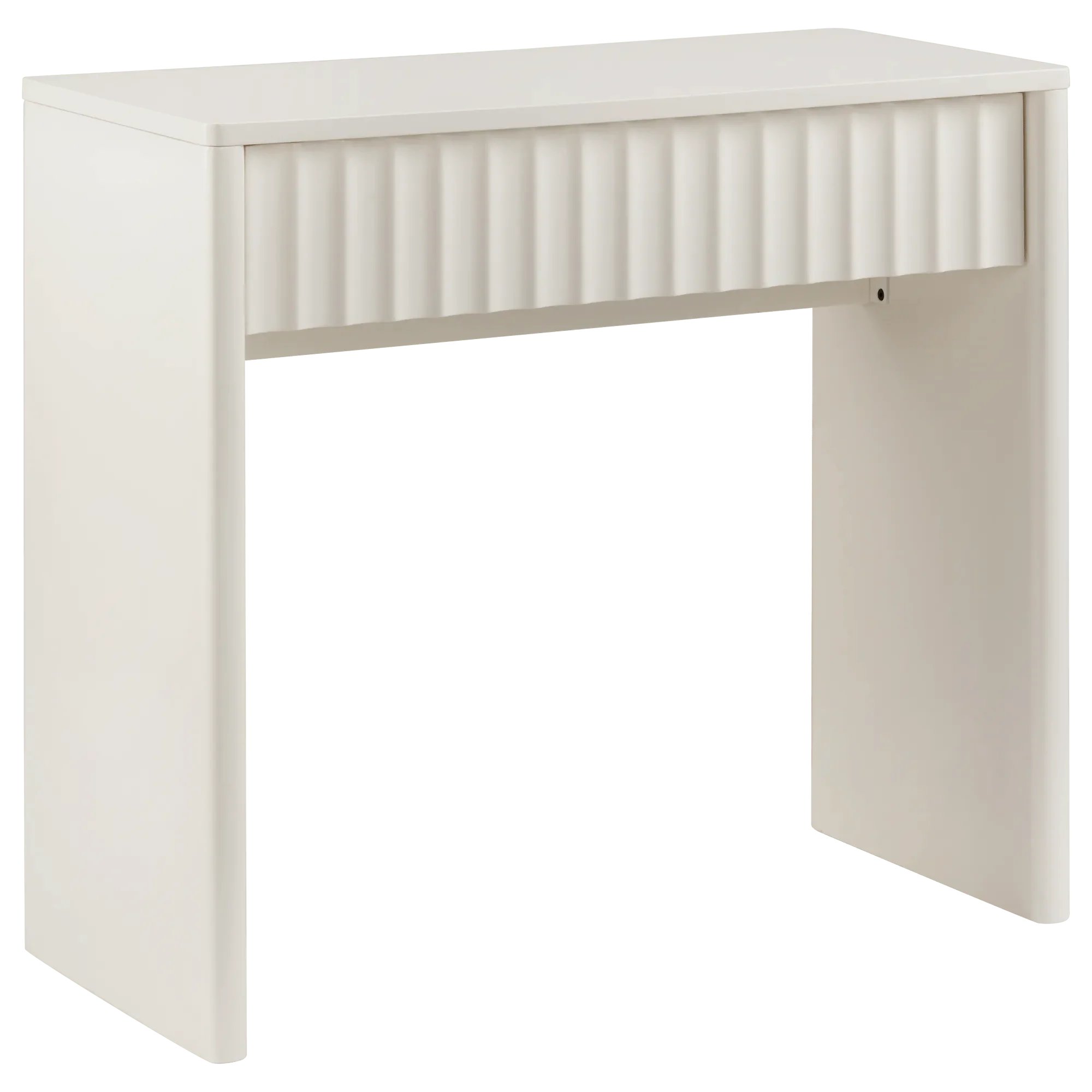 Off-White Desk with Ribbed Front