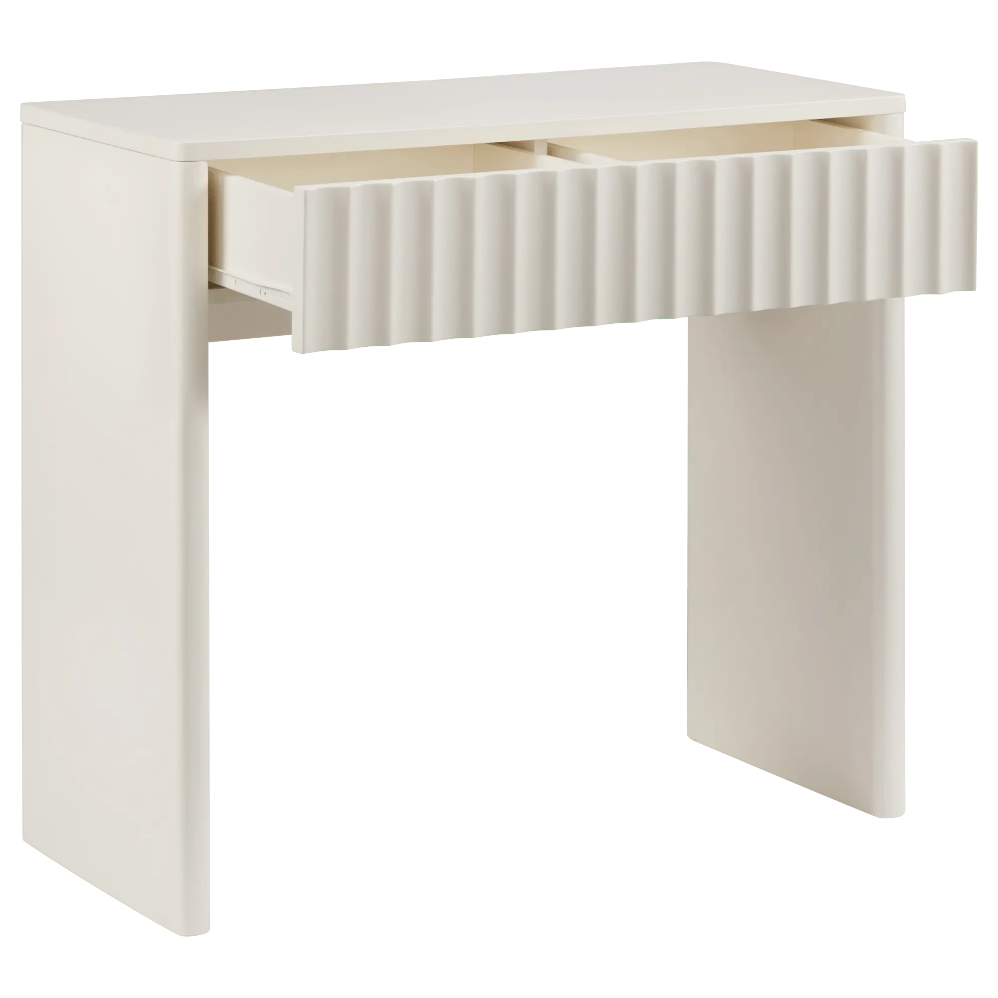 Off-White Desk with Ribbed Front - Image 4