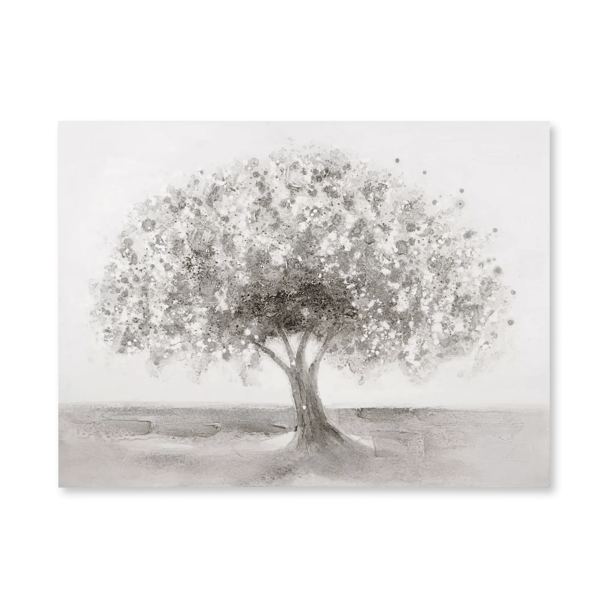 Oil Painted Embellished Tree Canvas