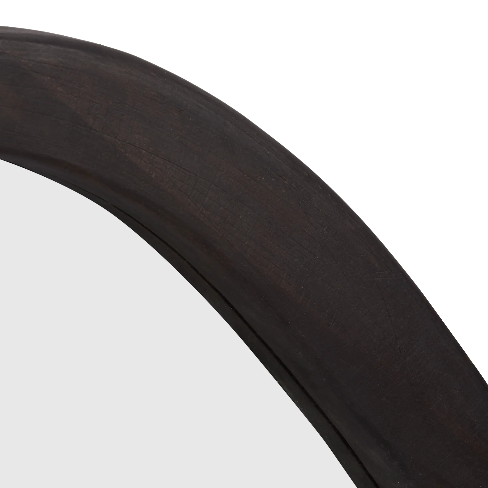 Organic Shaped Mirror with Brown Wood Frame - Image 3