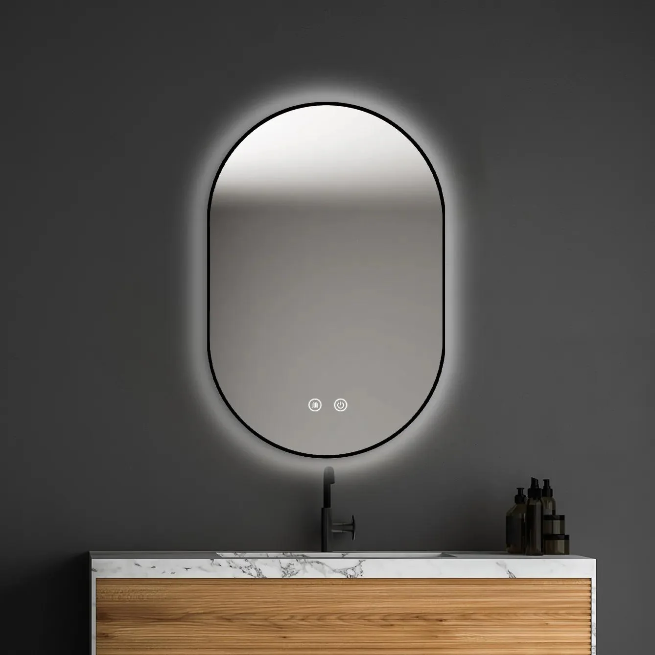 Oval LED Light Up Mirror - Image 2