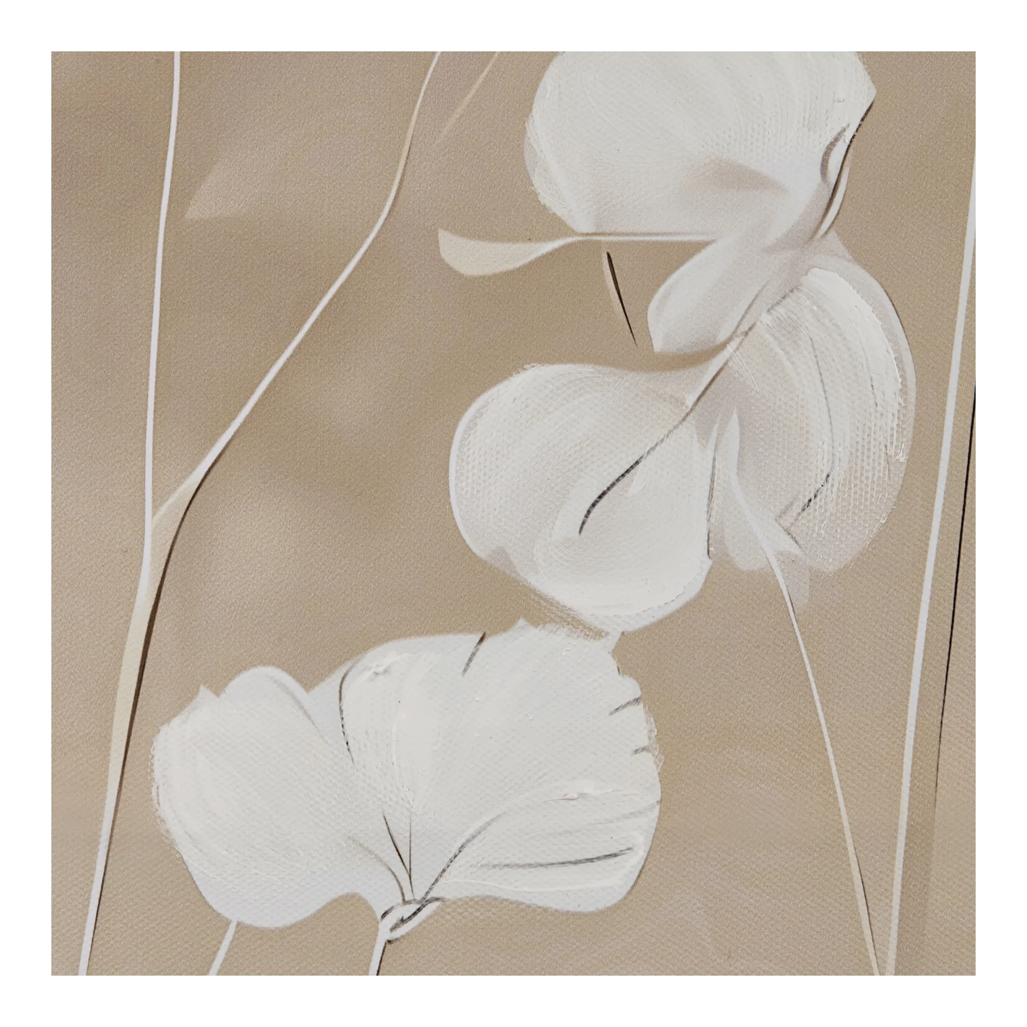 Painted Delicate Flowers Framed Art - Image 3
