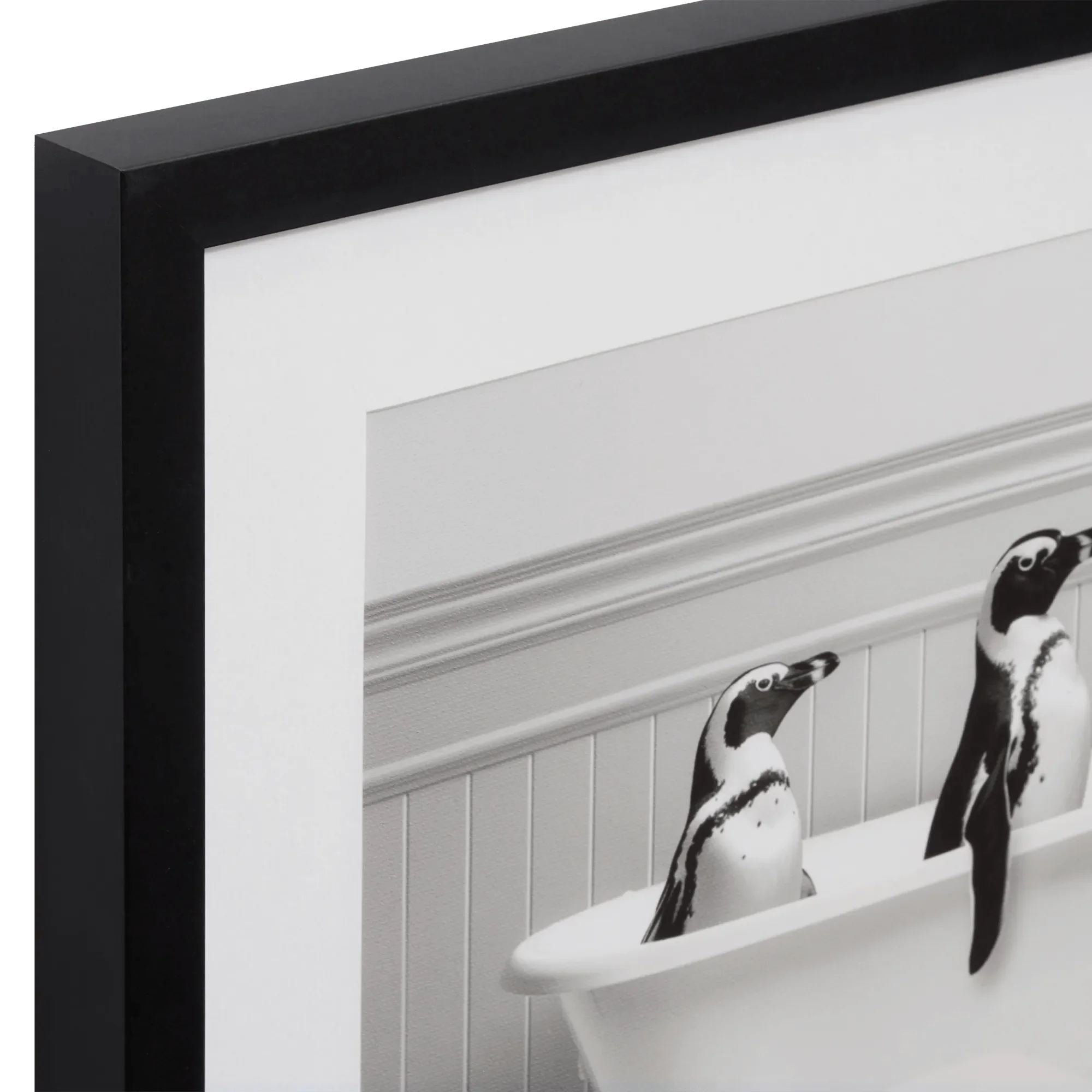 Penguins in Bathtub Printed Framed Canvas - Image 2