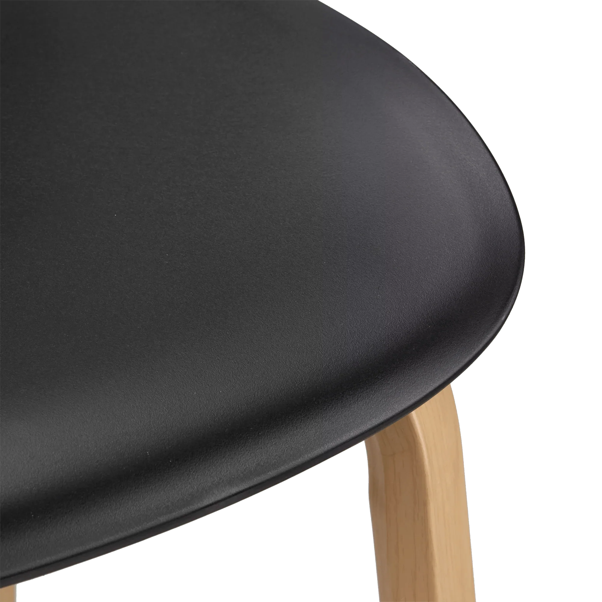 Black Plastic and Wood Metal Veneer Counter Stool - Image 5
