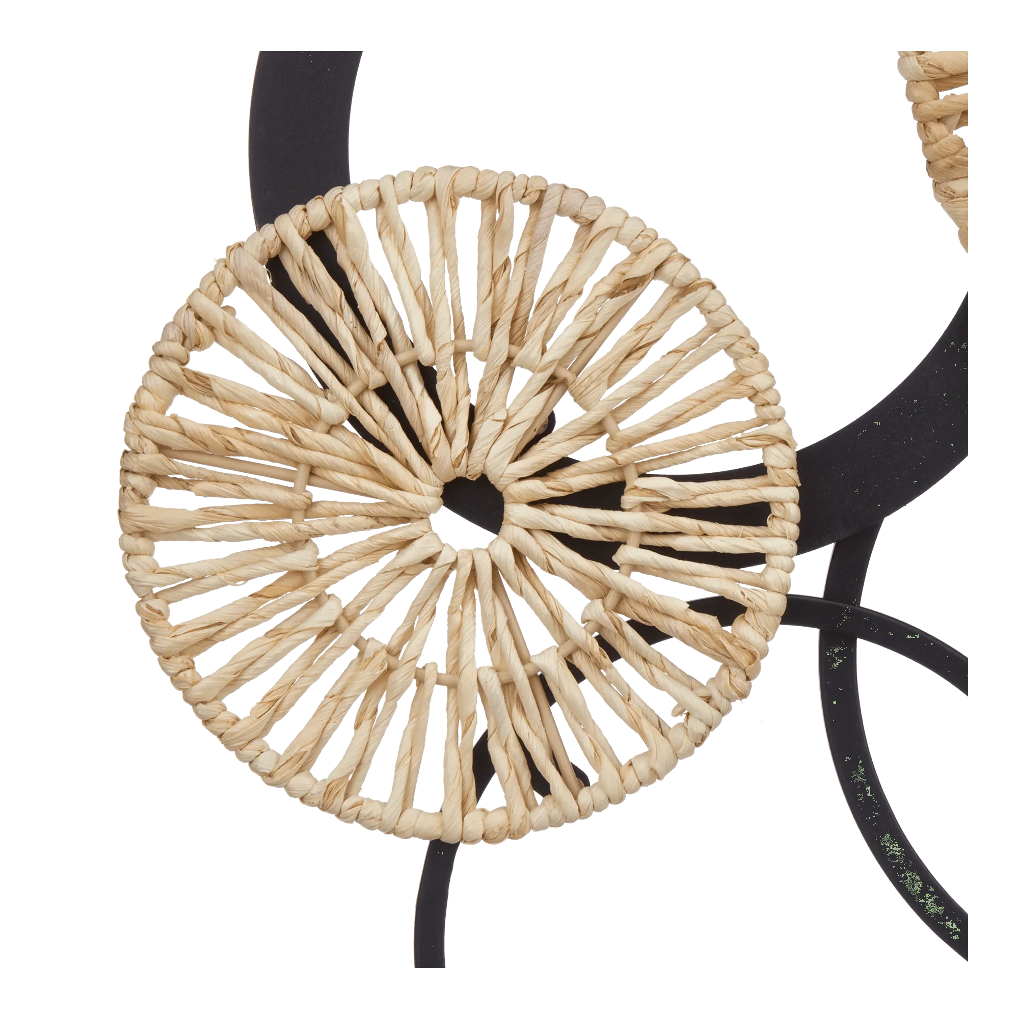 Rattan and Metal Circles Wall Art - Image 2