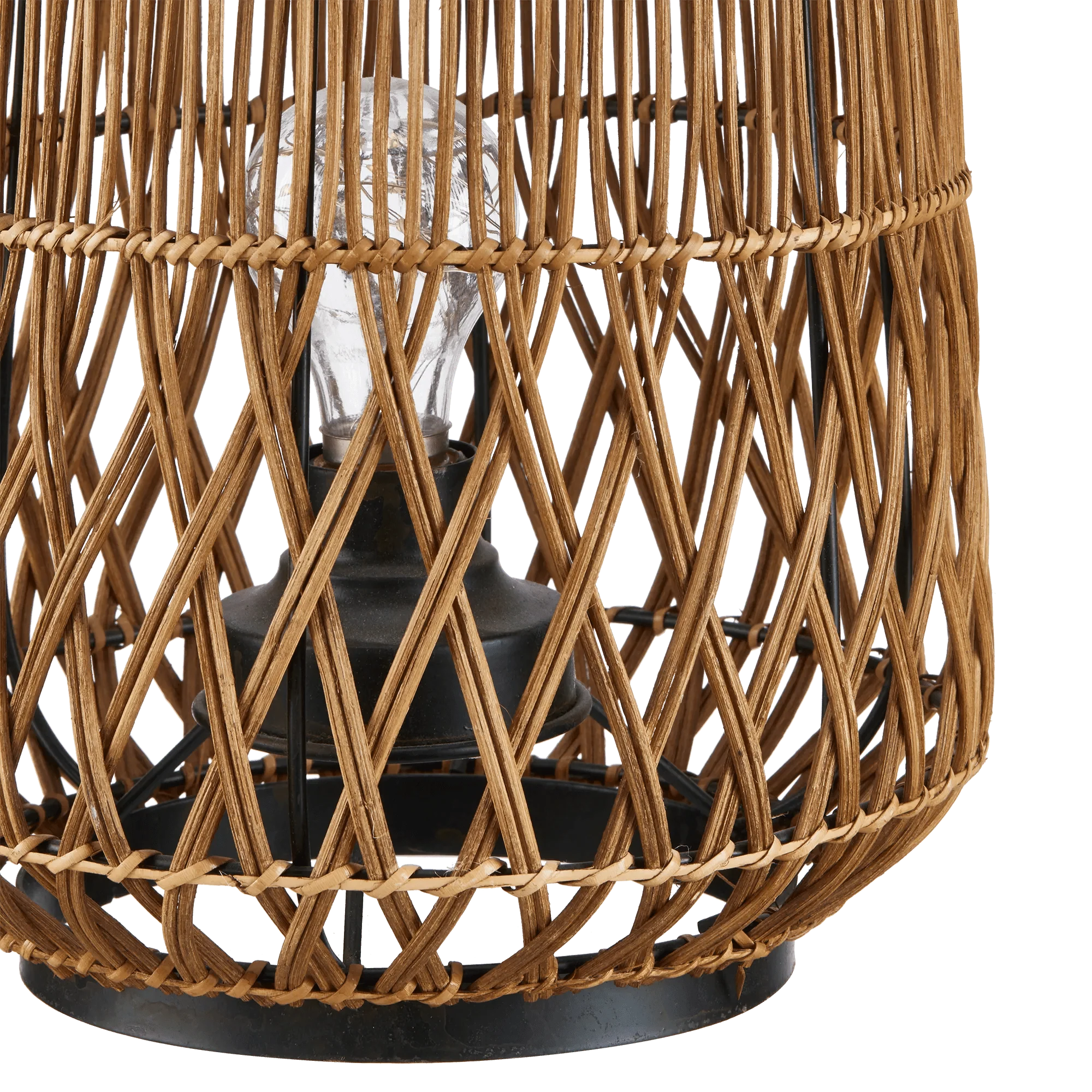 Rattan Lantern with Metal Handle - Image 4