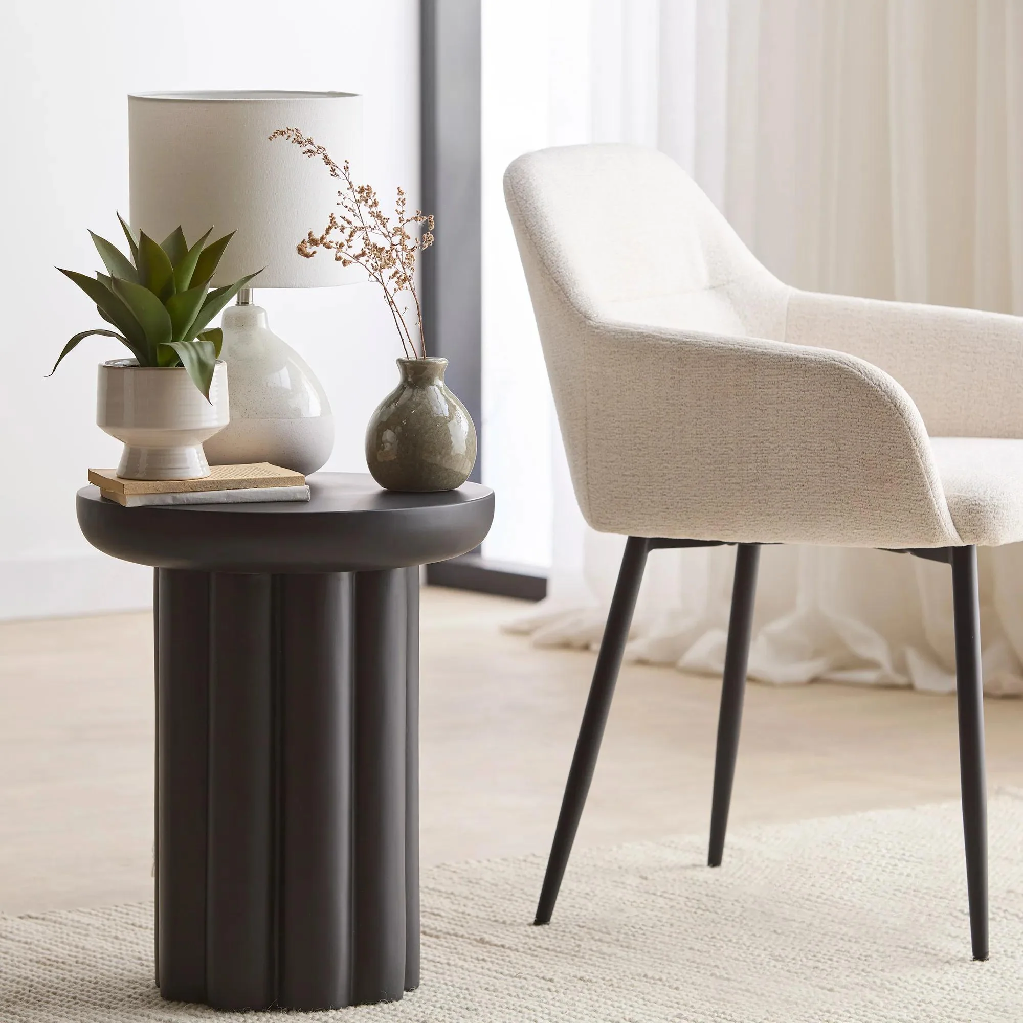 Ribbed Black Side Table - Image 2