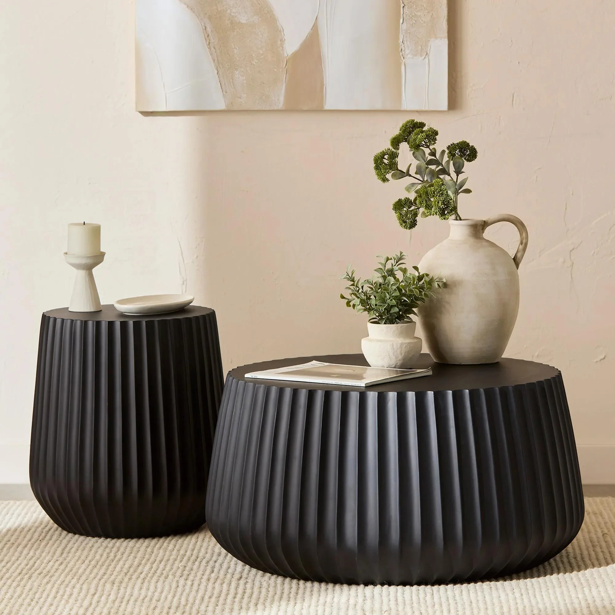 Ribbed Black Side Table - Image 6