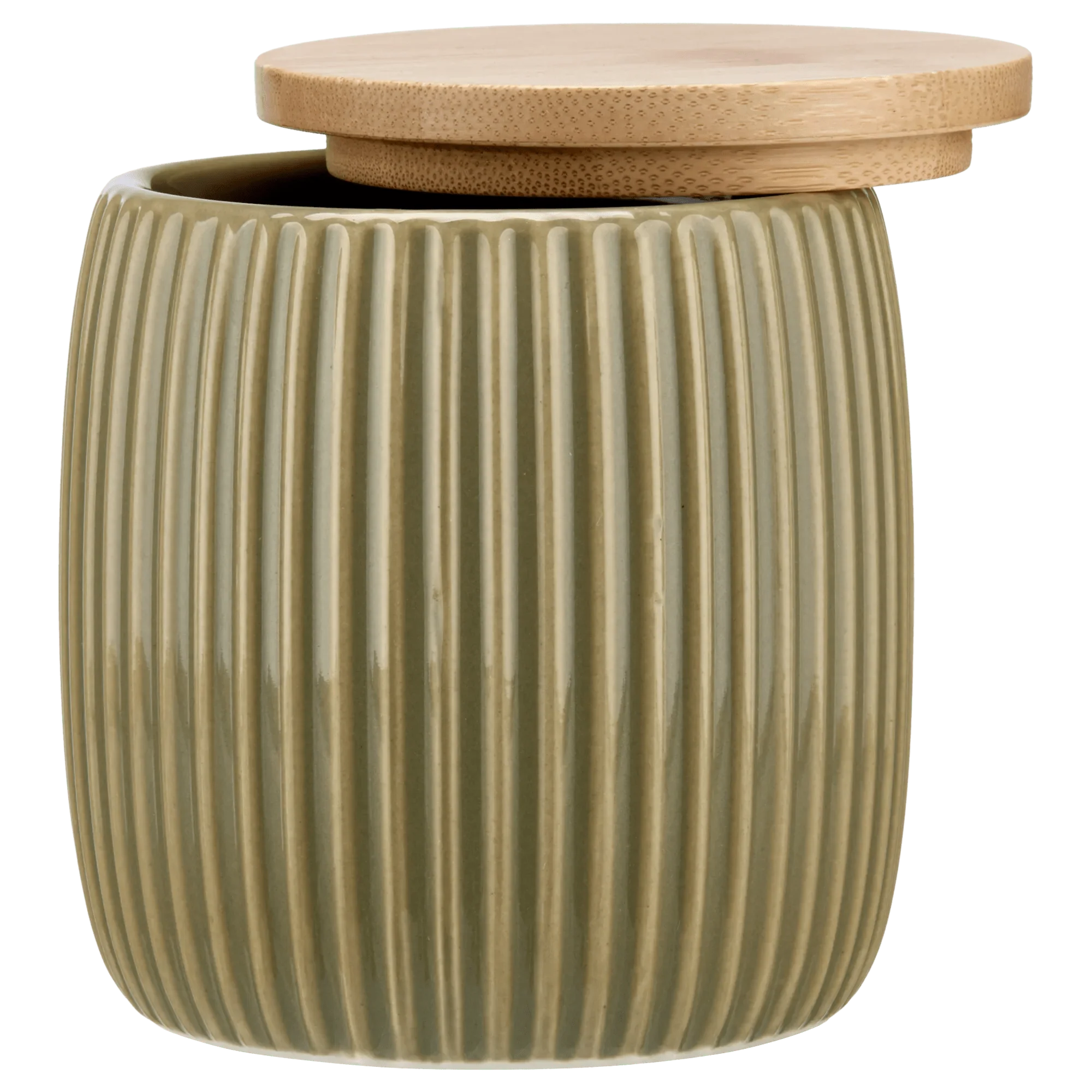 Ribbed Ceramic Cotton Jar - Image 2