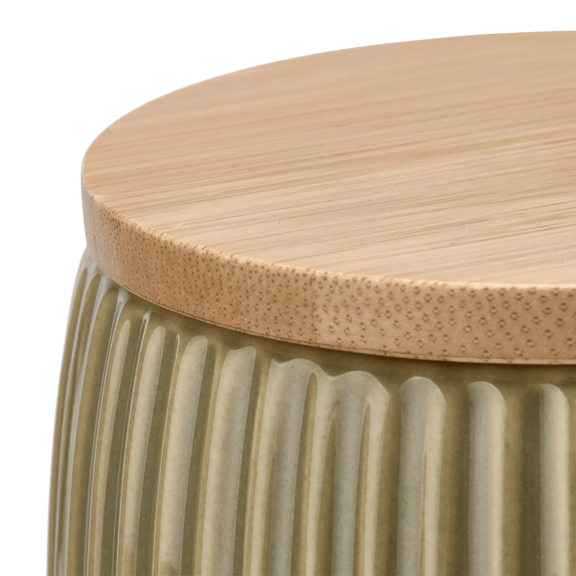 Ribbed Ceramic Cotton Jar - Image 5