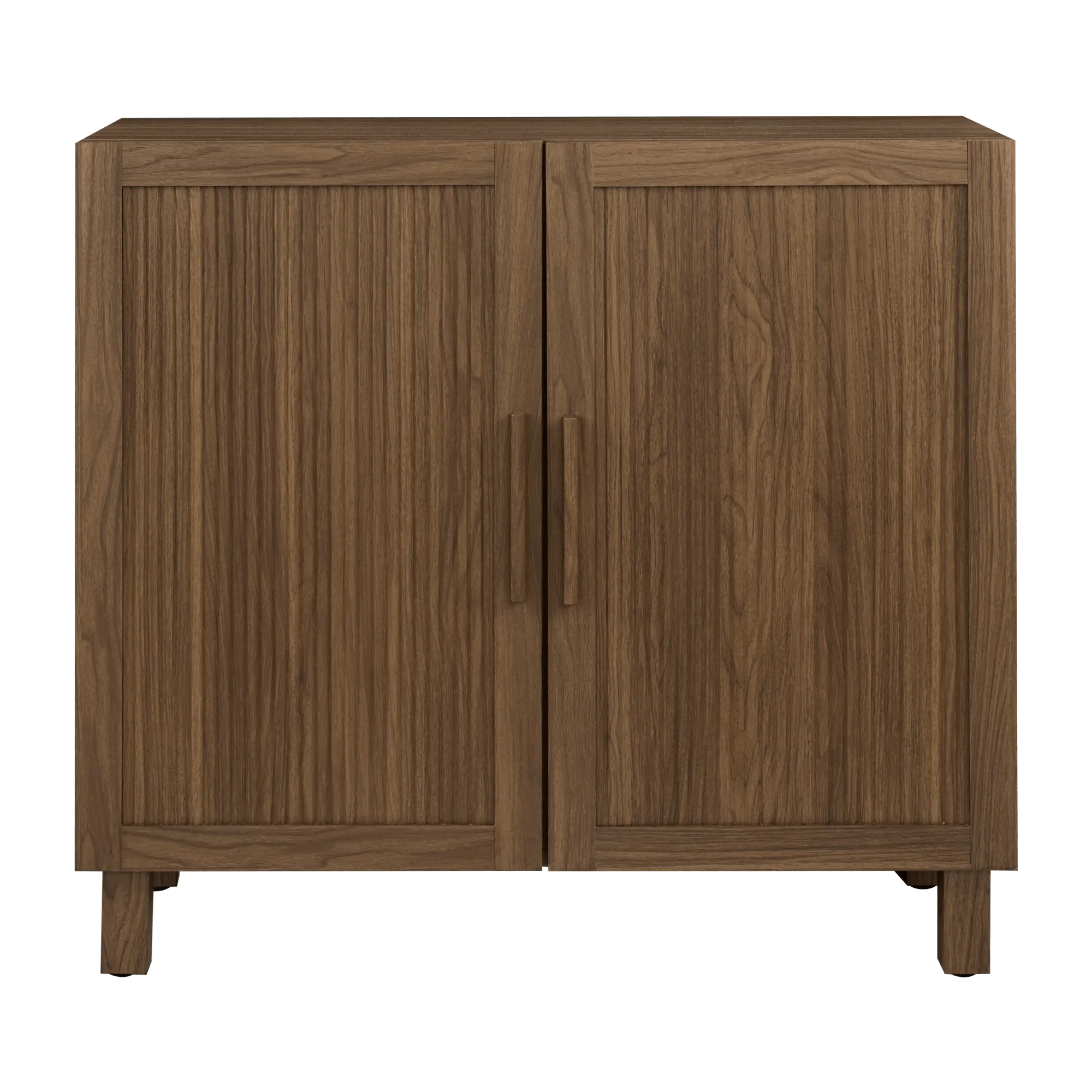 Ribbed Door Walnut Veneer Buffet - Image 2