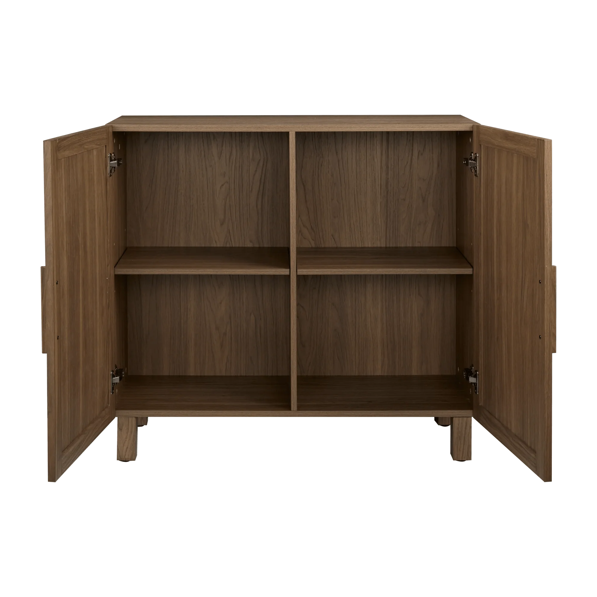 Ribbed Door Walnut Veneer Buffet - Image 4