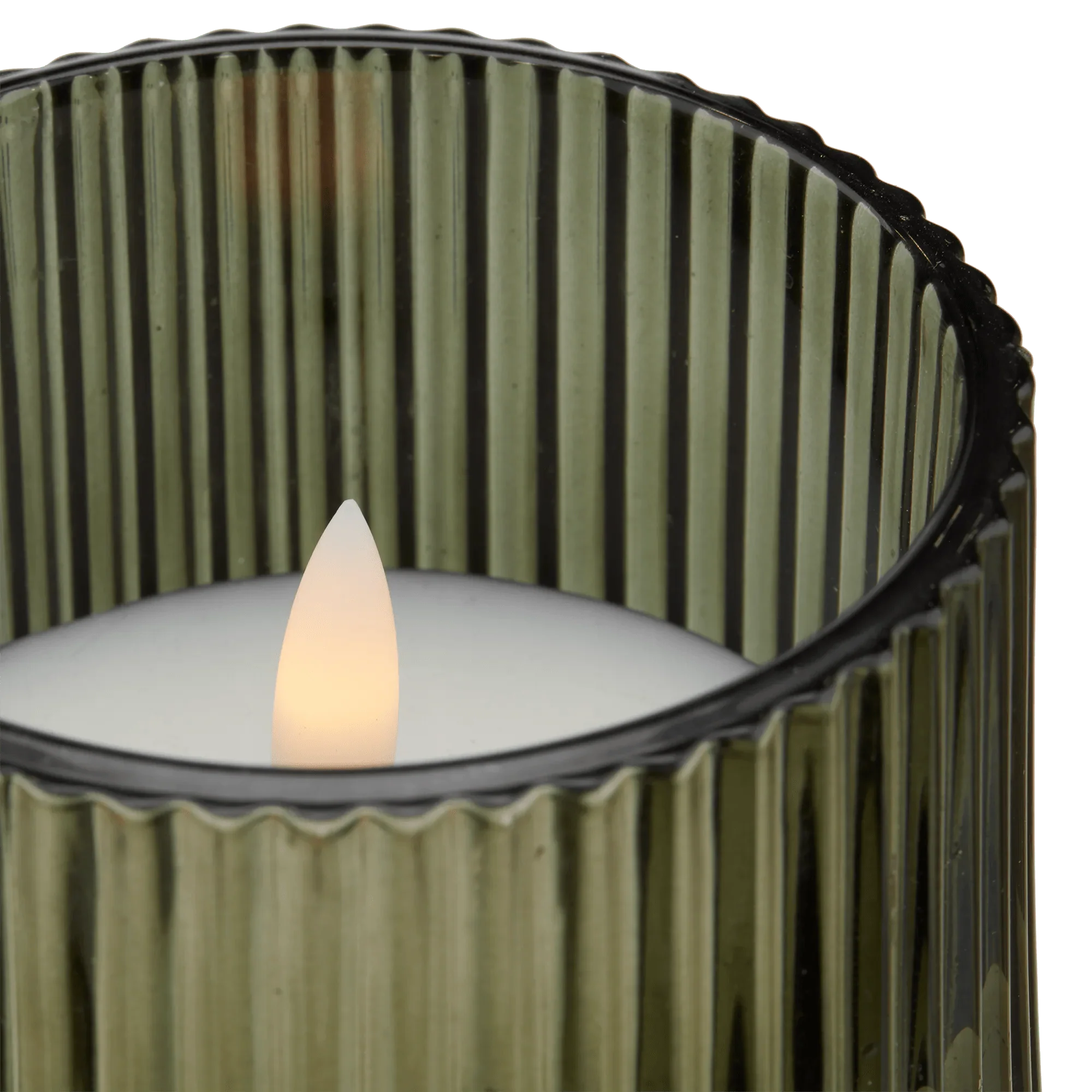 Ribbed Glass LED Candle - Image 2