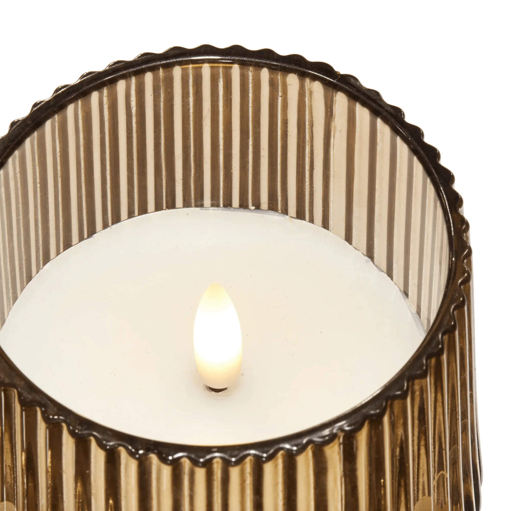 Ribbed Glass LED Candle - Image 2