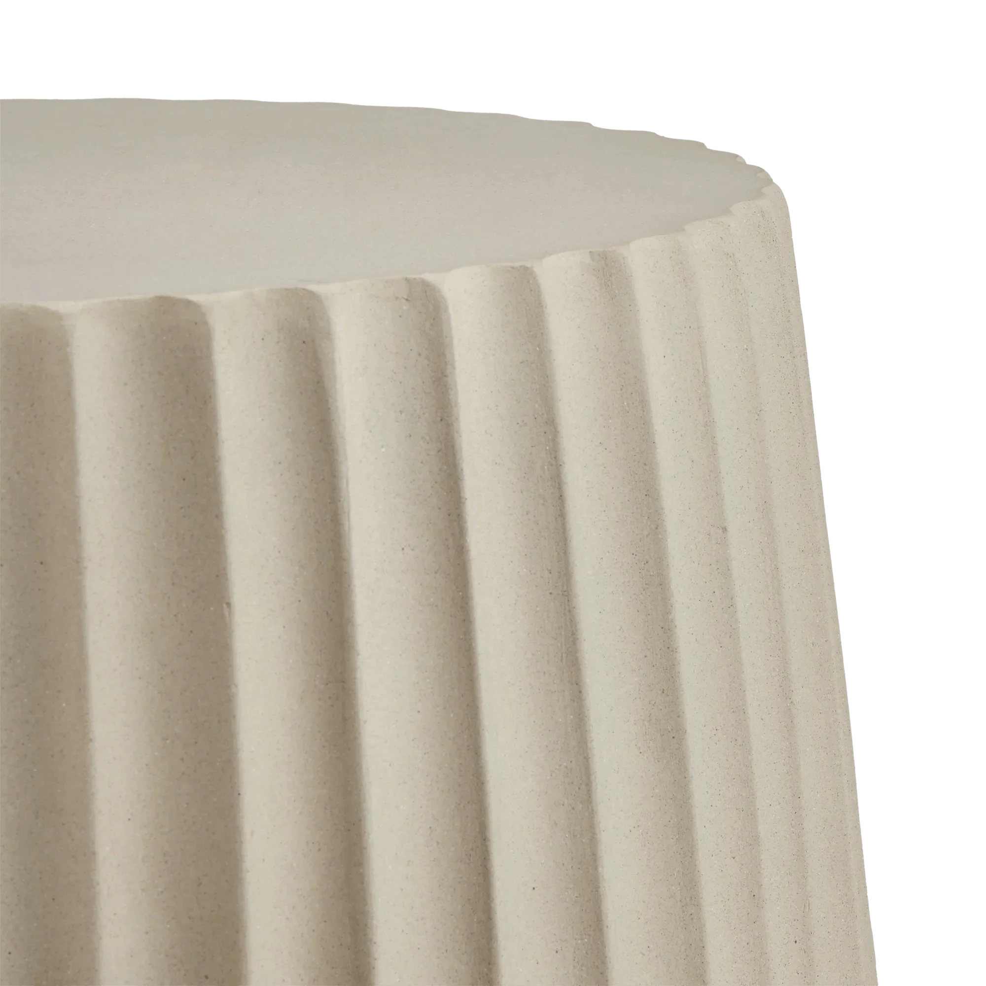 Ribbed Side Table Beige - Image 3