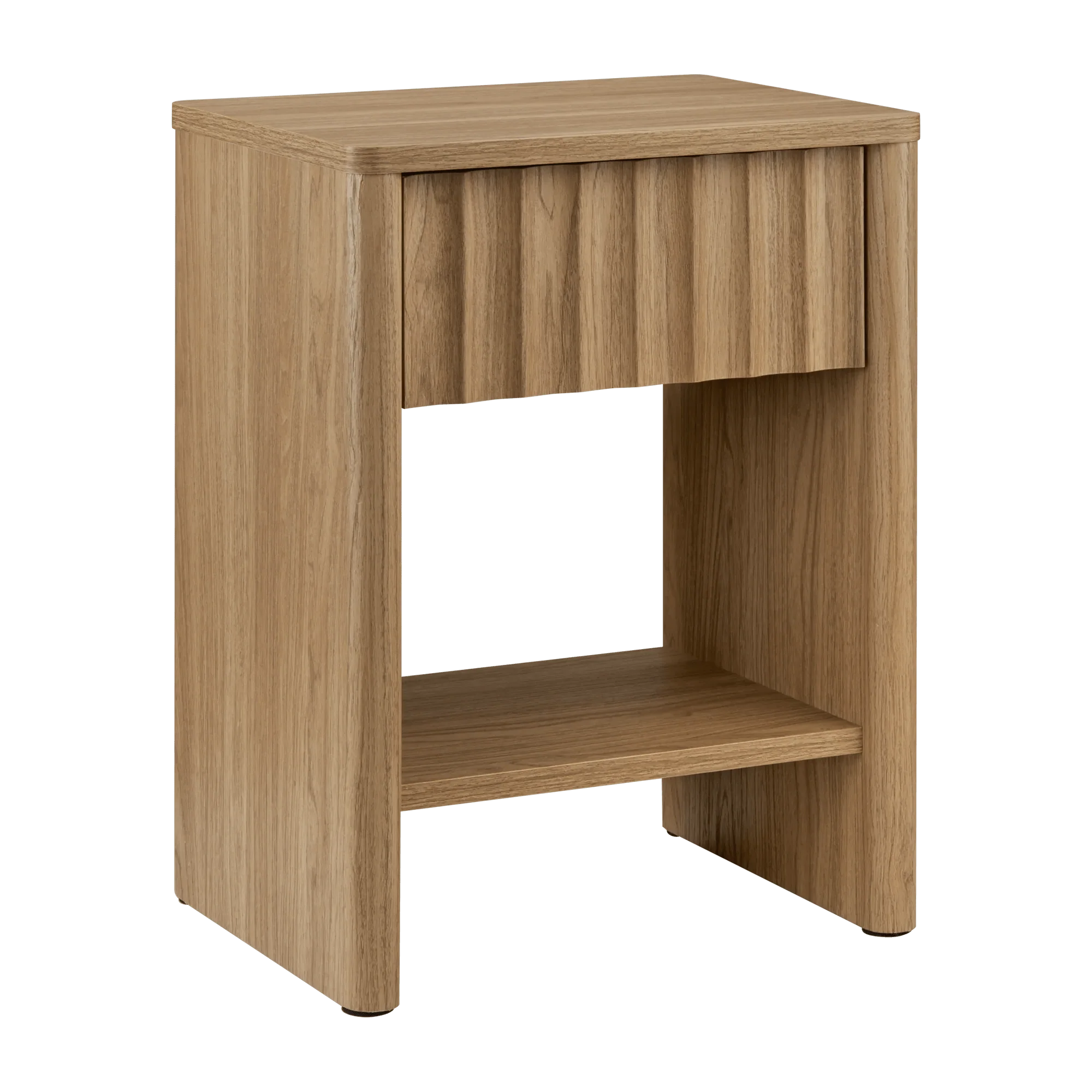 Ribbed Wooden Nightstand