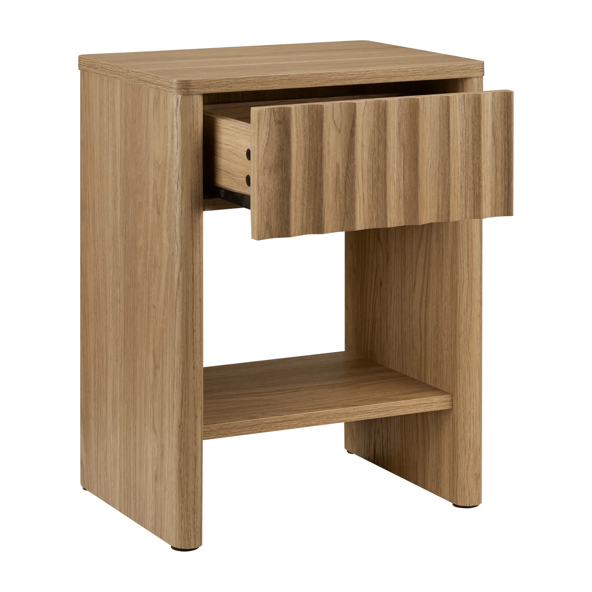 Ribbed Wooden Nightstand - Image 5