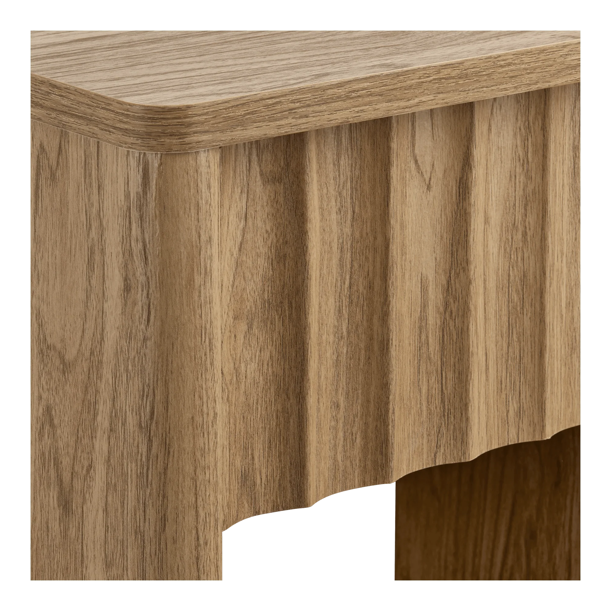 Ribbed Wooden Nightstand - Image 6
