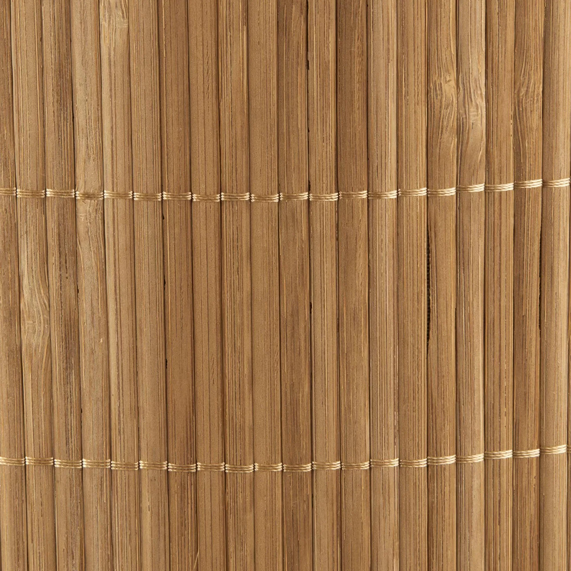 Round Bamboo Hamper with Lining and Faux Leather Handles - Image 6