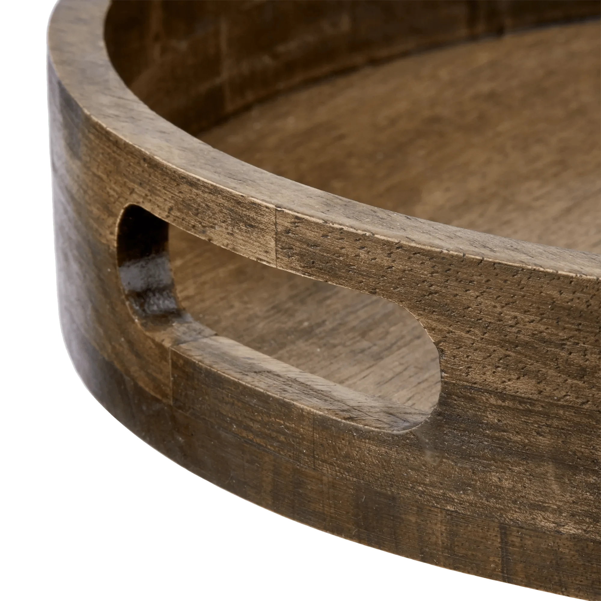 Round Dark Wood Tray - Image 3