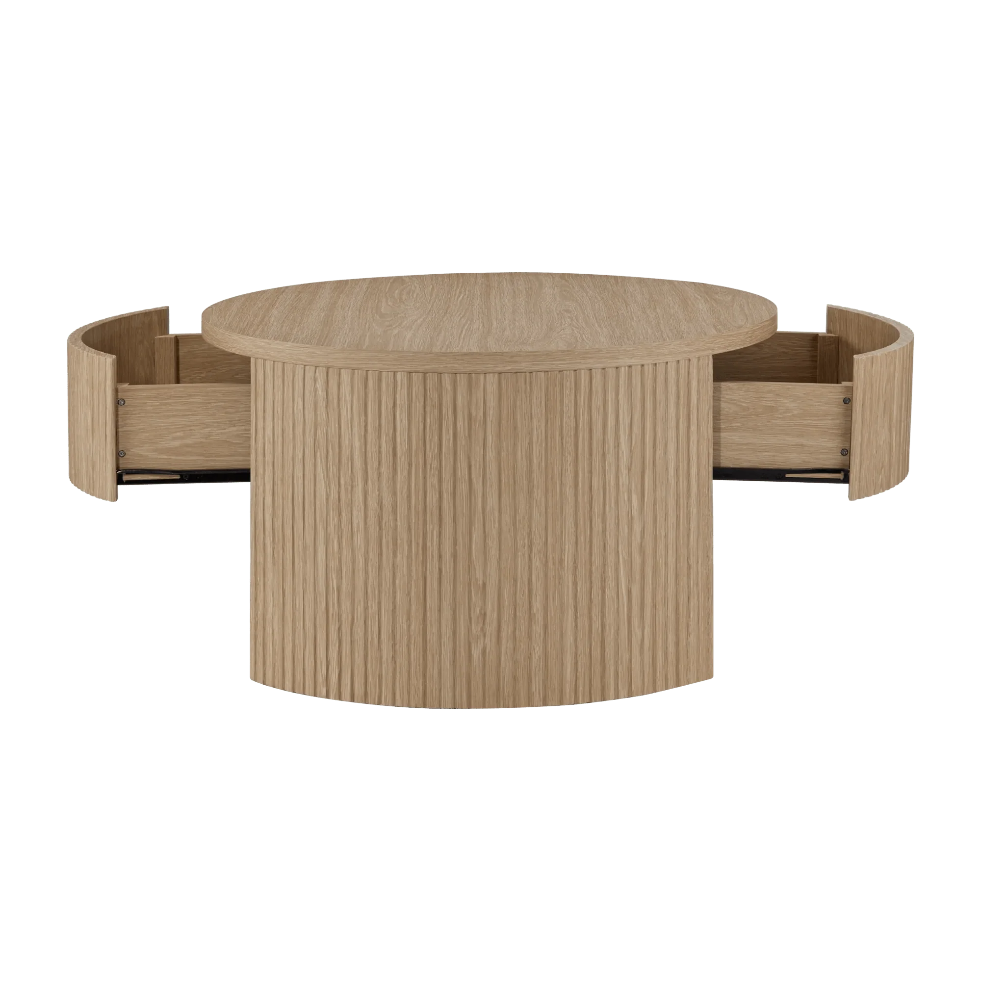 Round Pale Oak Coffee Table - Image 3