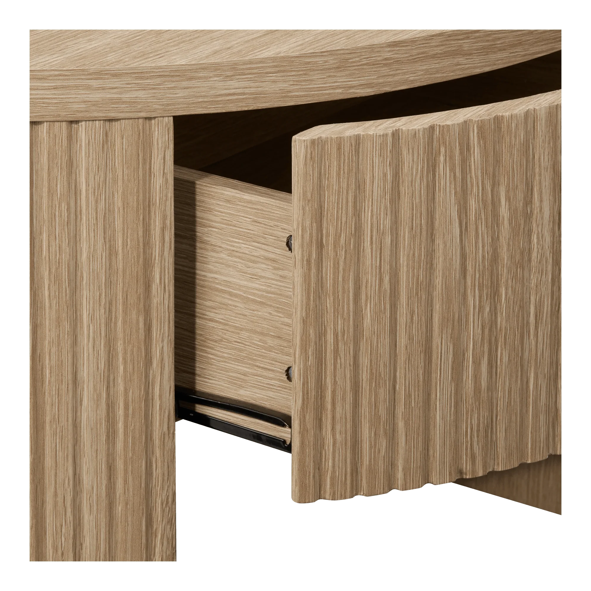 Round Pale Oak Coffee Table - Image 5