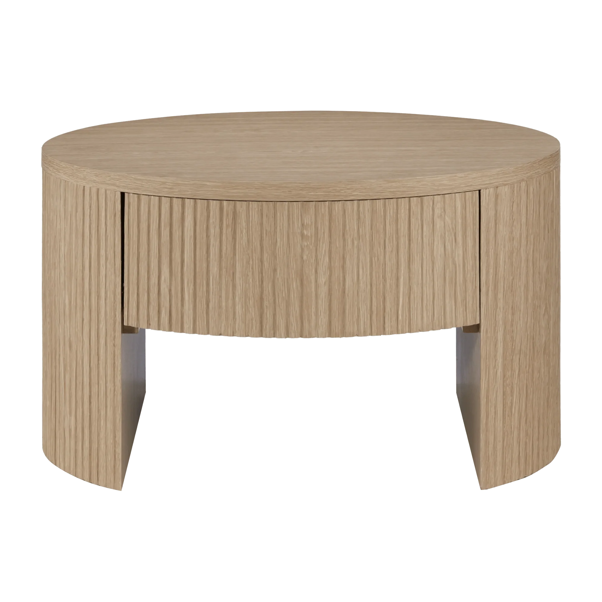 Round Pale Oak Coffee Table - Image 7