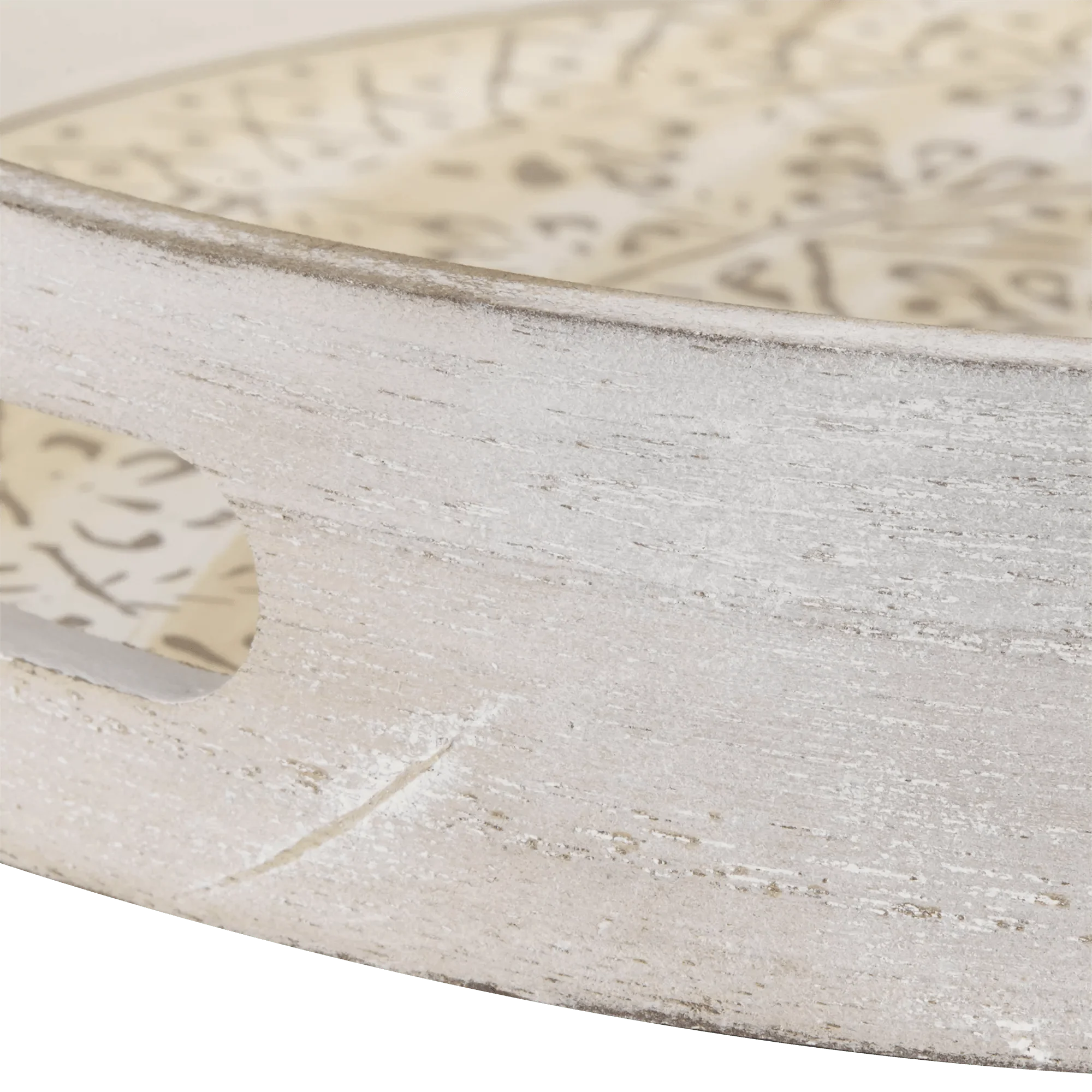 Round Patterned Wood Tray - Image 7