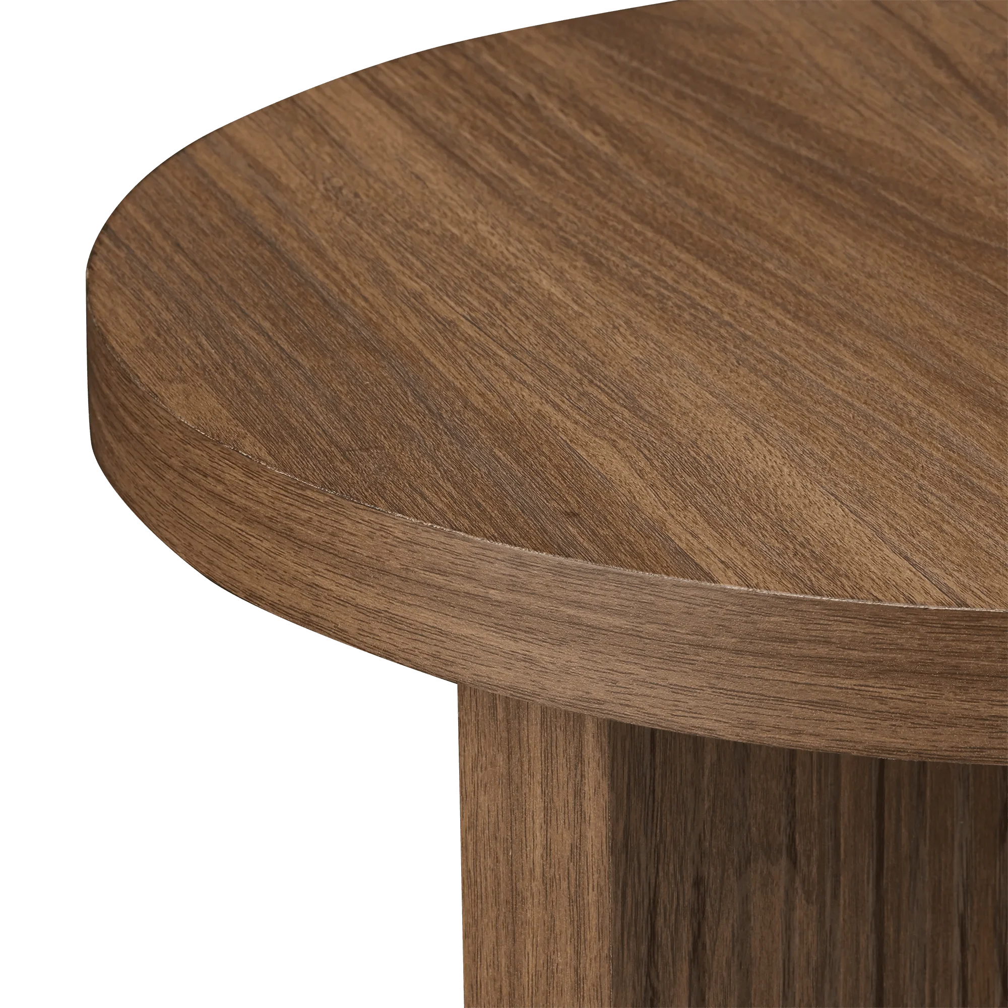 Round Ribbed Wood Accent Table - Image 3