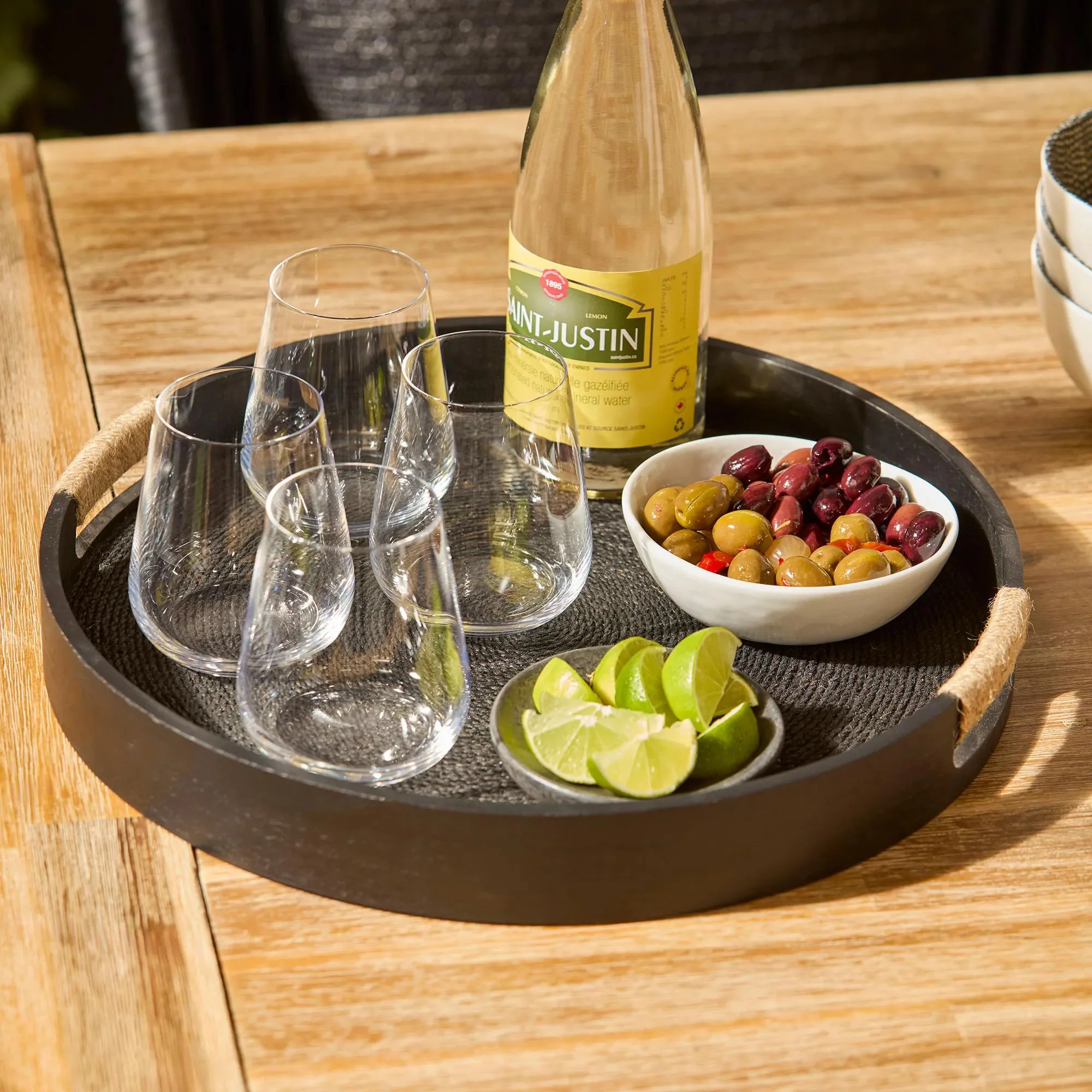 Round Serving Tray with Handles - Image 2