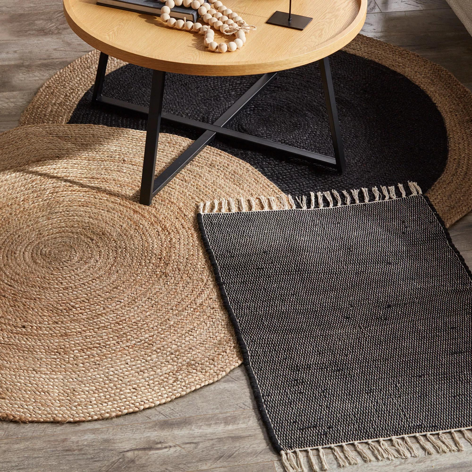 Round Solid Jute Rug - Image 6