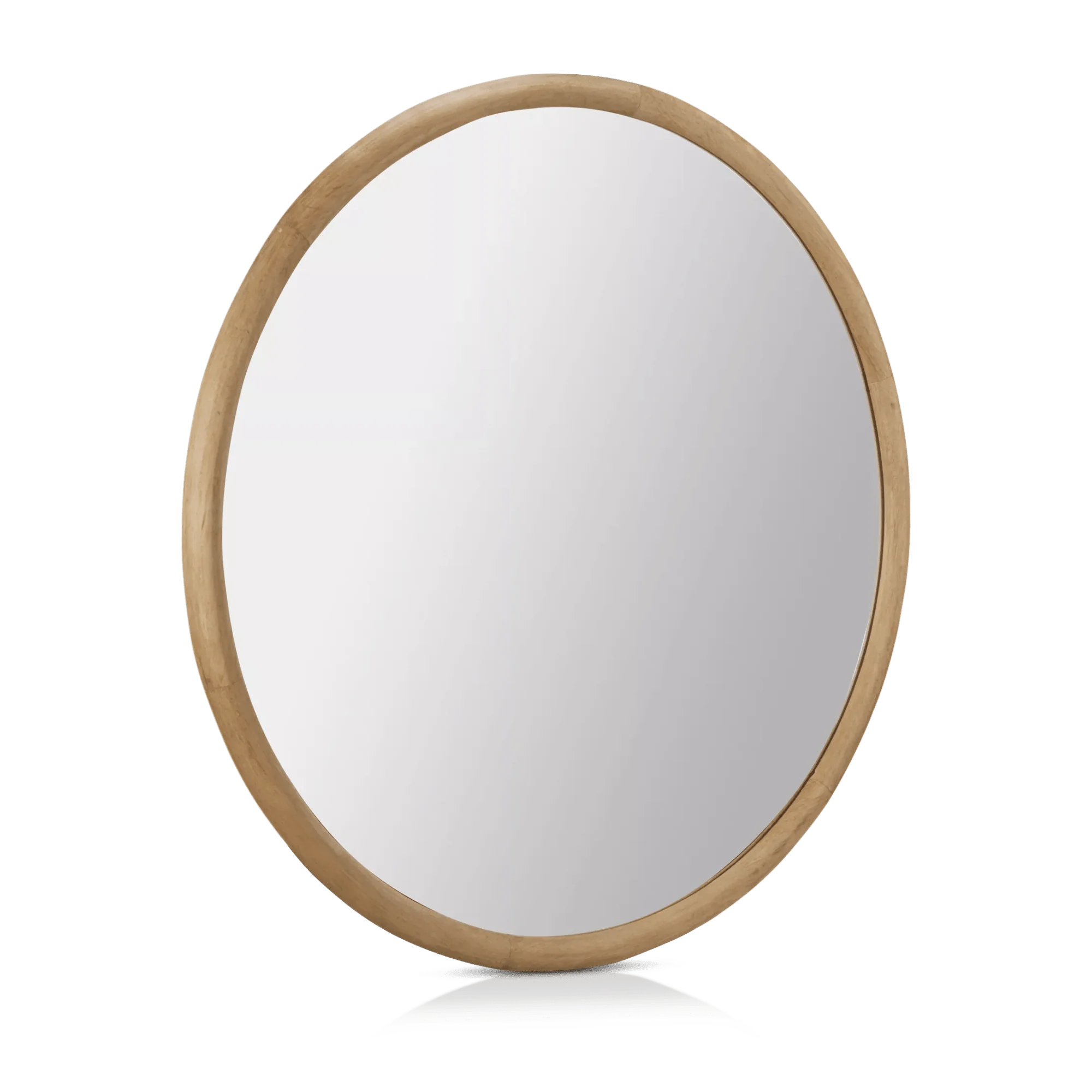 Round Wood-Framed Mirror - Image 3