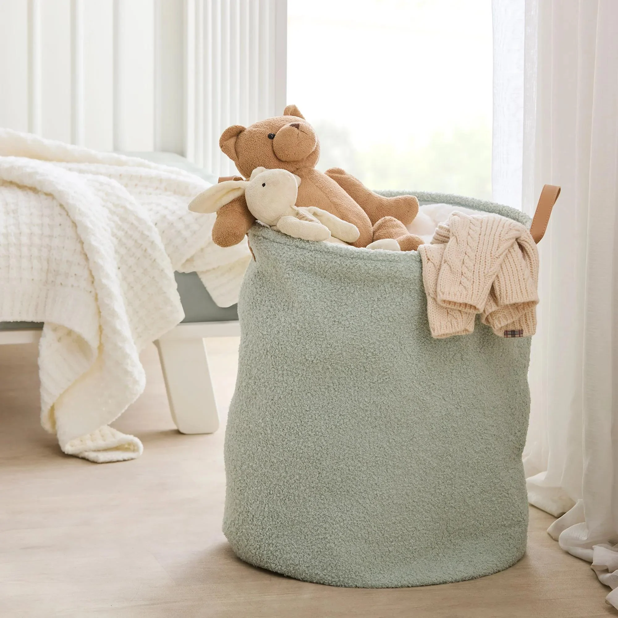 Sage Boucle Hamper - Image 3
