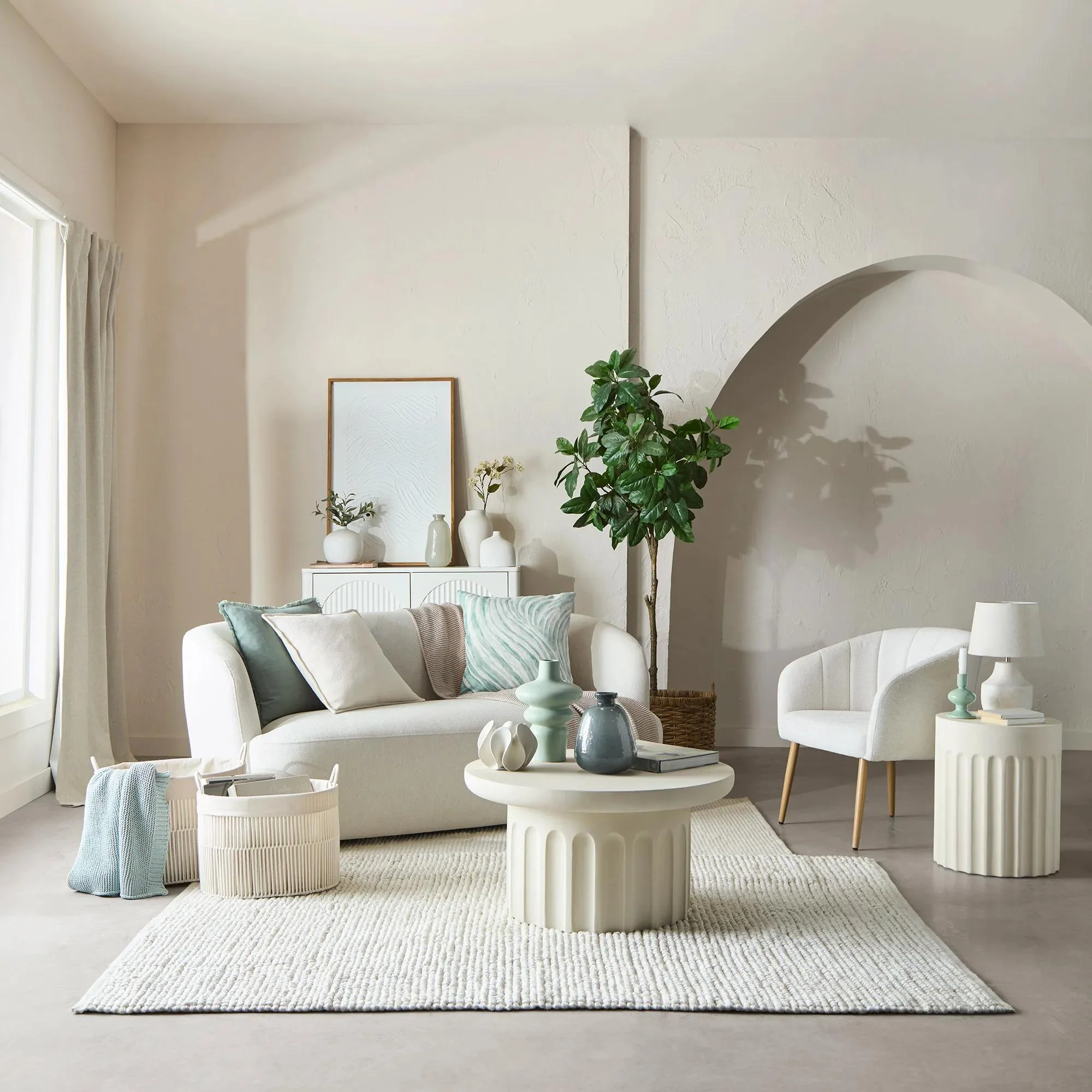 Arched Beige Coffee Table - Image 6