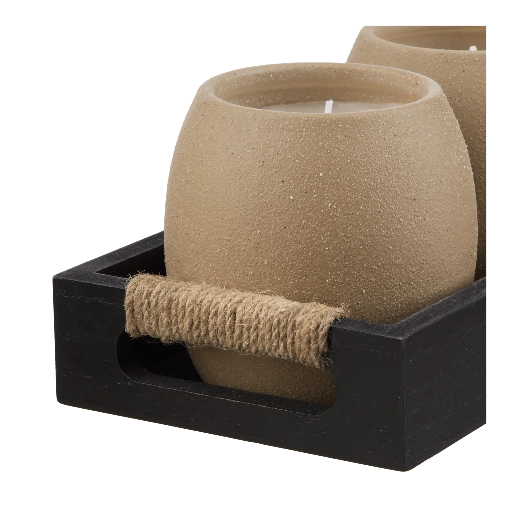 Set of 3 Candles in Black Tray - Image 3