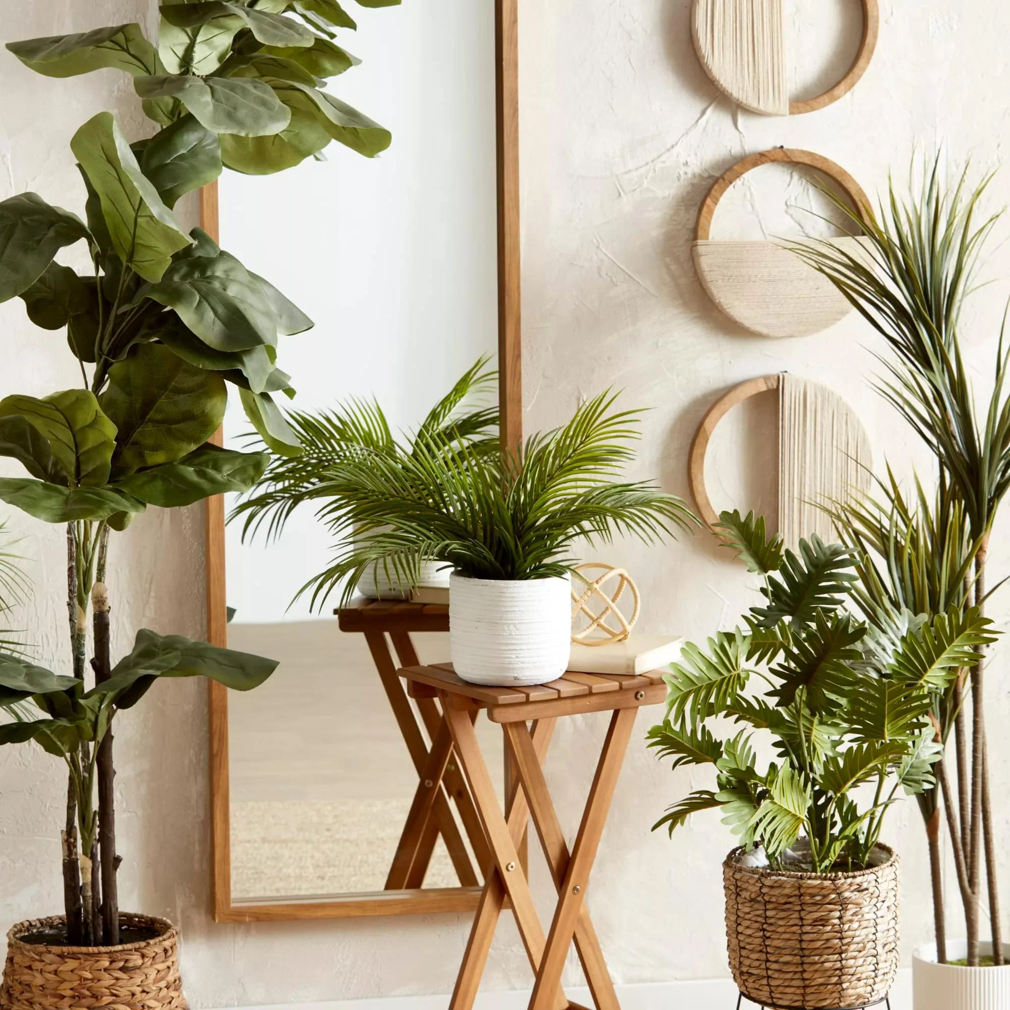 Set of 3 Mango Wood and Rope Circle Wall Decor - Image 6